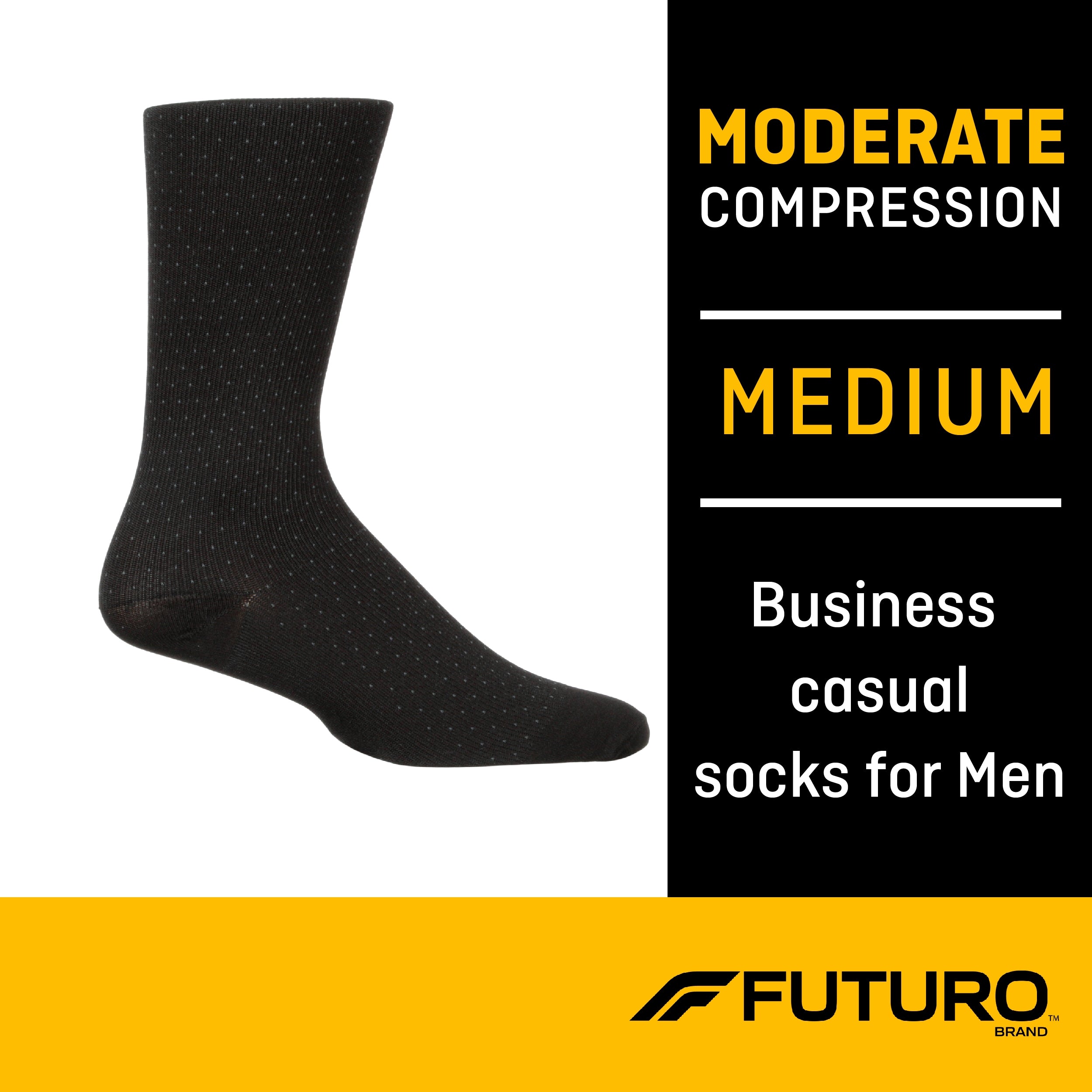 Compression Socks 3M Futuro Calf High Medium Black Closed Toe,Packaging Type- Each