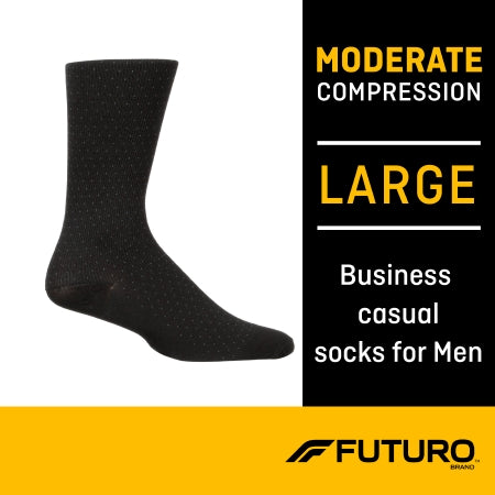 Compression Socks 3M Futuro Calf High Large Black Closed Toe,Packaging Type- Each
