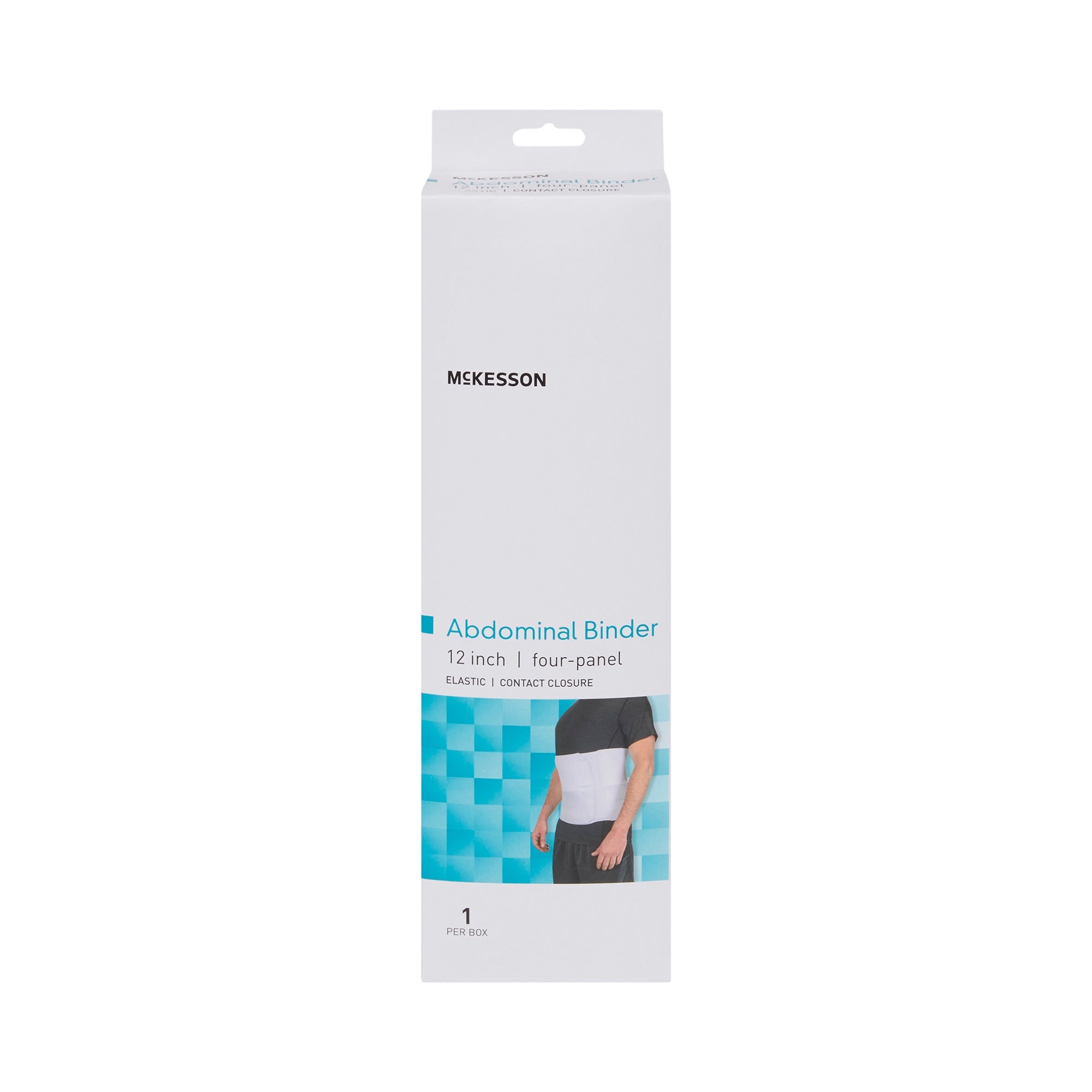 Abdominal Binder McKesson Small / Medium Hook and Loop Closure 30 to 45 Inch Waist Circumference 12 Inch Height Adult, Packaging Type- Each