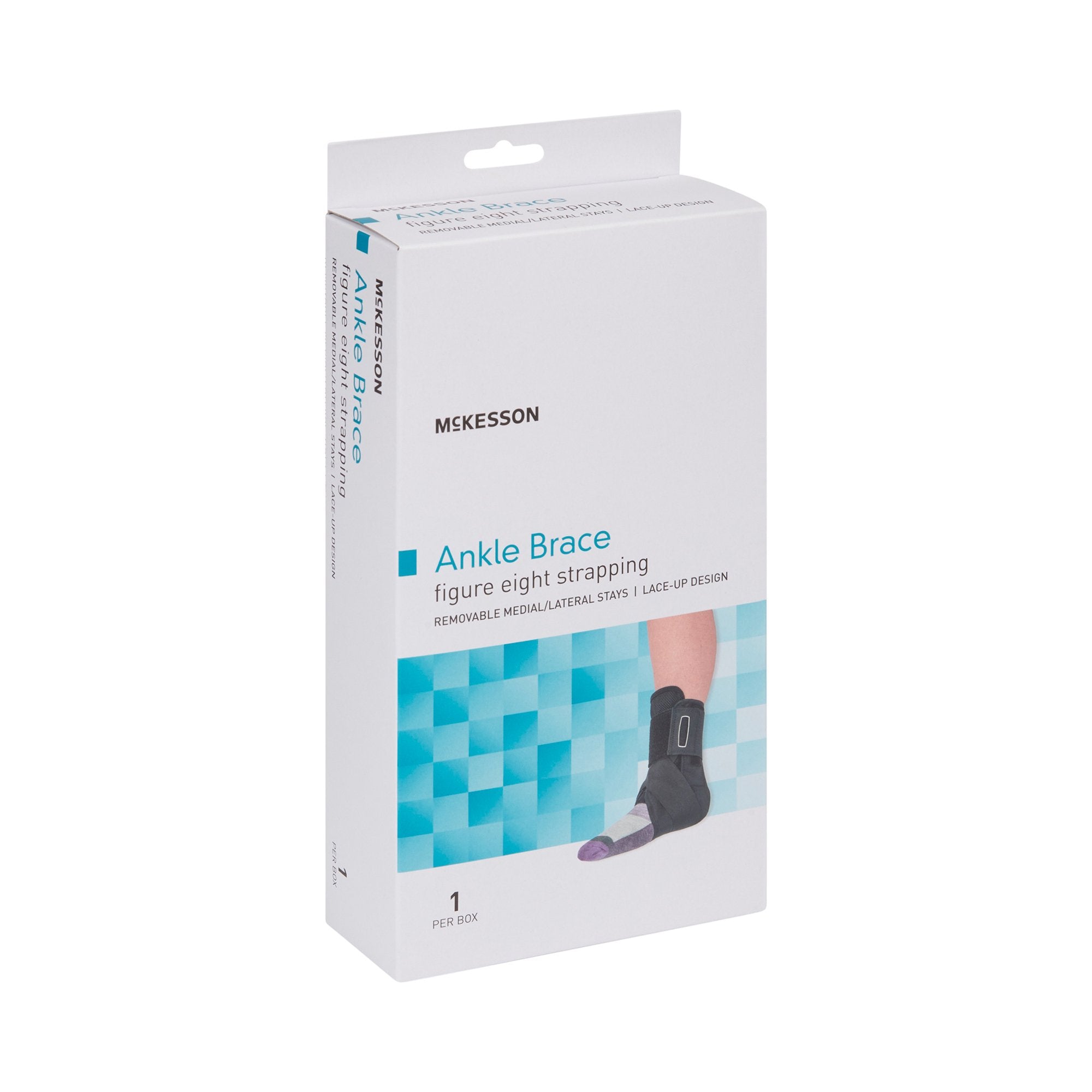 Ankle Brace McKesson Medium Lace-Up / Figure-8 Strap / Hook and Loop Closure Foot, Packaging Type- Each
