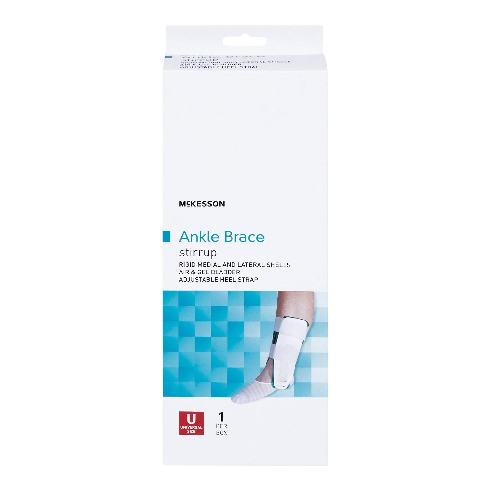 McKesson Air/Gel Stirrup Ankle Brace – White Universal Adjustable Support, 10 in Height, Latex-Free | HCPCS L4350