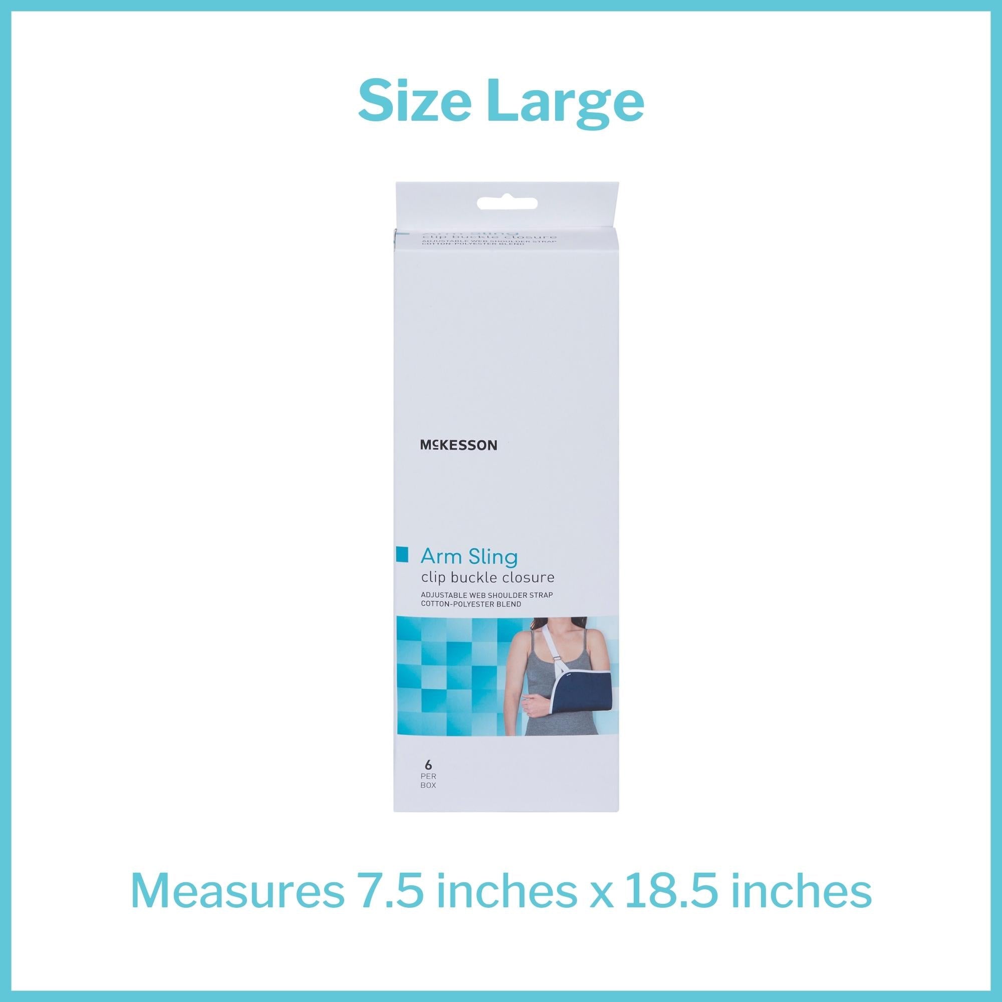 arm sling mckesson buckle closure adjustable strap large packaging type box
