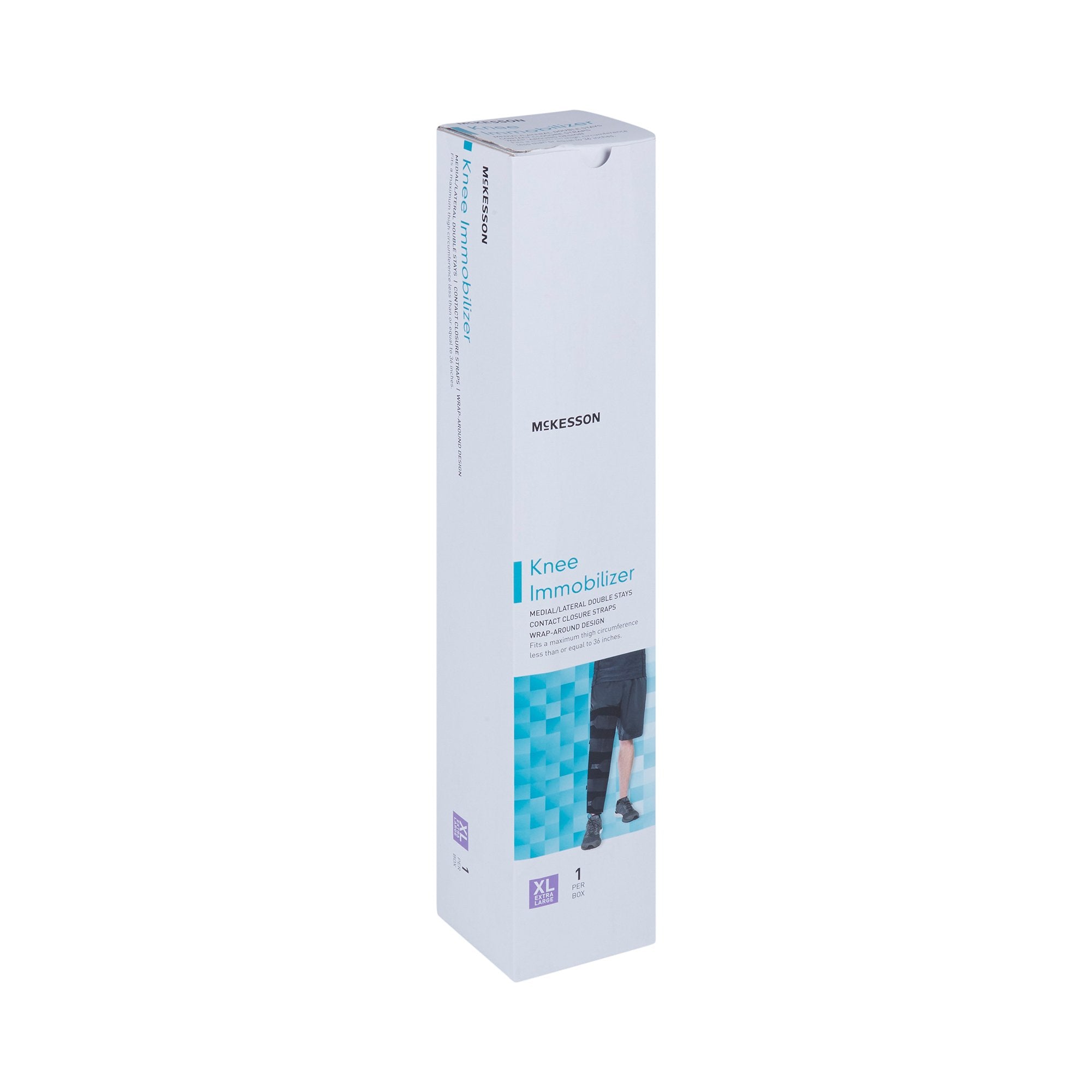 Knee Immobilizer McKesson X-Large Up to 36 Inch Thigh Circumference 20 Inch Length Left or Right Knee, Packaging Type- Each
