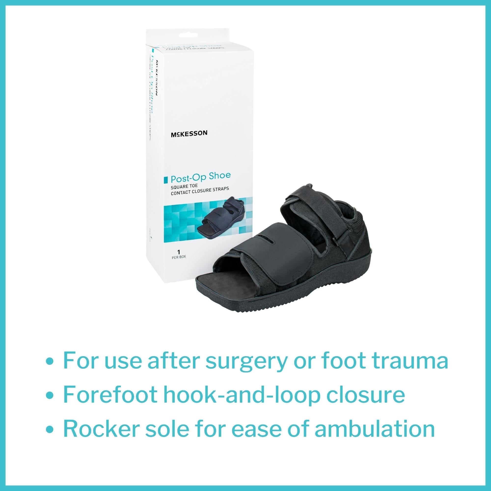 Post-Op Shoe McKesson Small Unisex Black, Packaging Type- Each