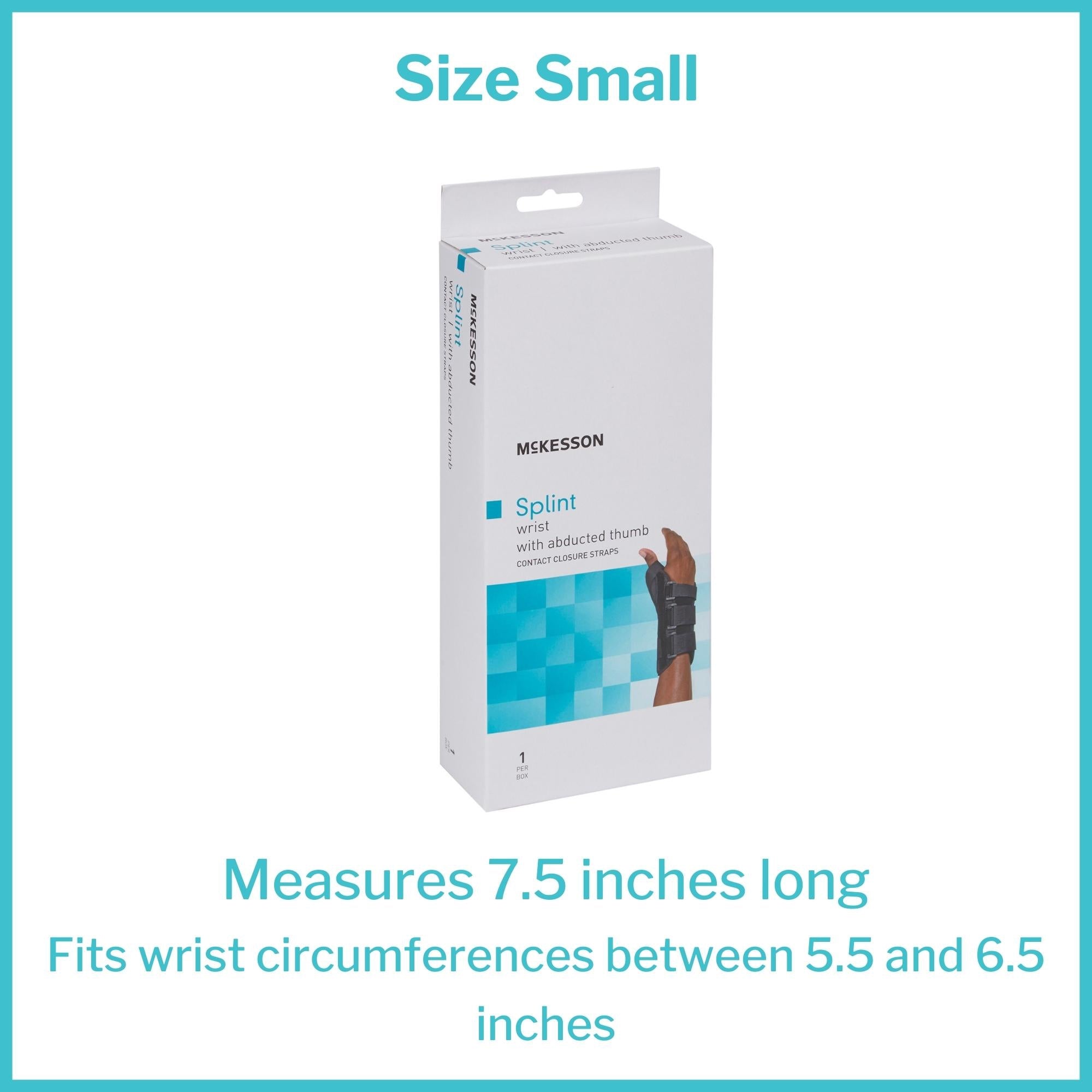 Wrist Brace with Abducted Thumb McKesson Aluminum / Foam / Spandex / Plastic Left Hand Black Small, Packaging Type- Each