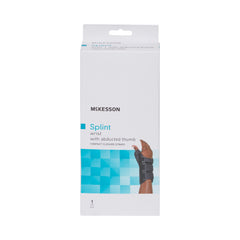 Wrist Brace with Abducted Thumb McKesson Aluminum / Foam / Spandex / Plastic Right Hand Black Large