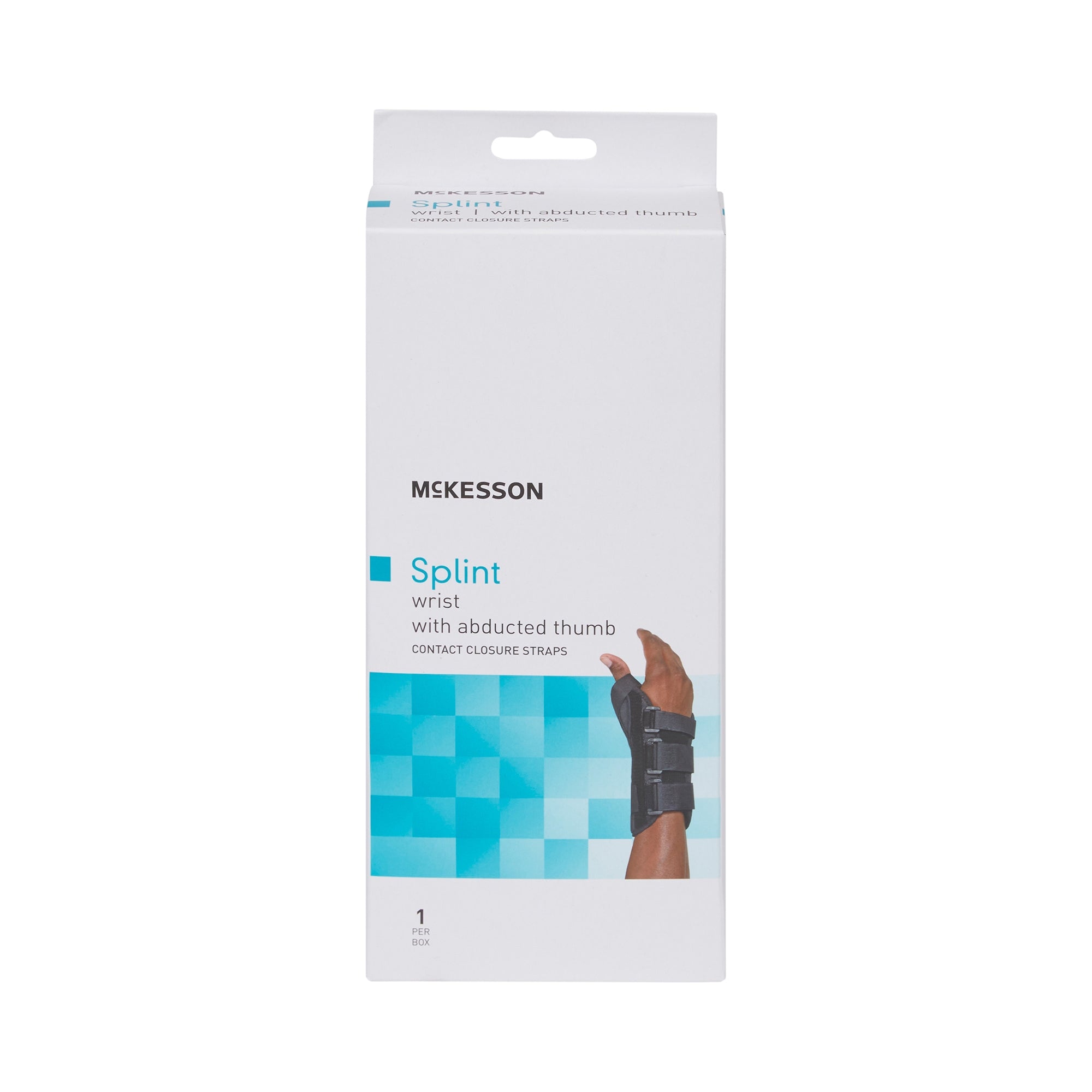 Wrist Brace with Abducted Thumb McKesson Aluminum / Foam / Spandex / Plastic Right Hand Black X-Large, Packaging Type- Each
