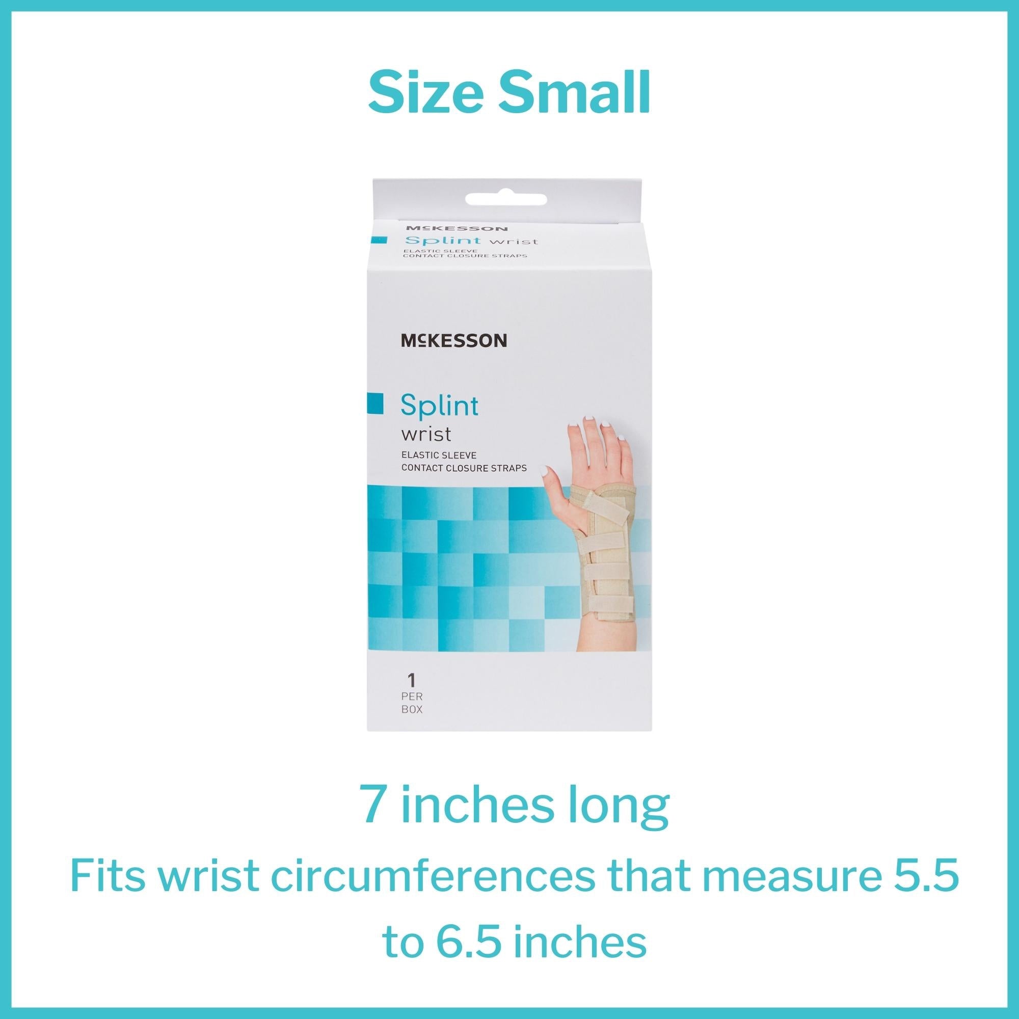 Wrist Brace McKesson Low Profile / Contoured / Wraparound Aluminum / Cotton / Elastic Left Hand Beige Small, Packaging Type- Each