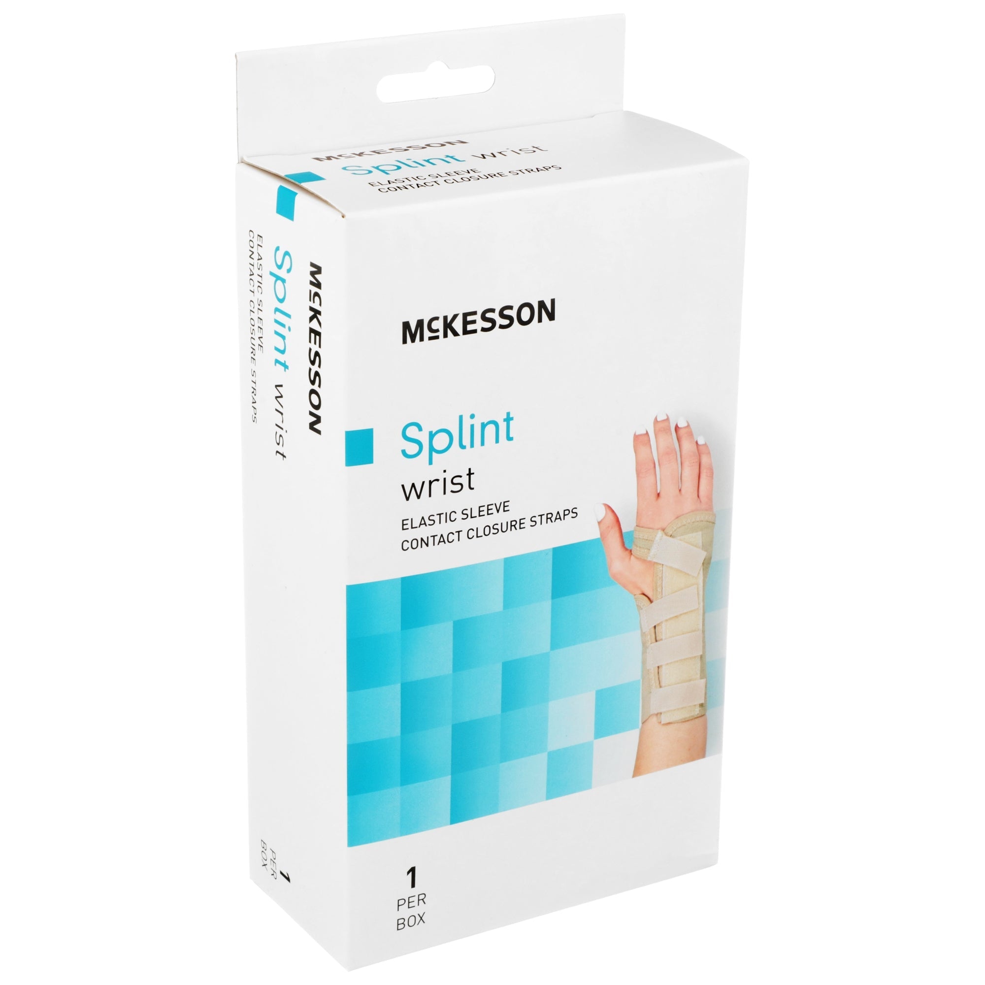 Wrist Brace McKesson Low Profile / Contoured / Wraparound Aluminum / Cotton / Elastic Left Hand Beige Small, Packaging Type- Each