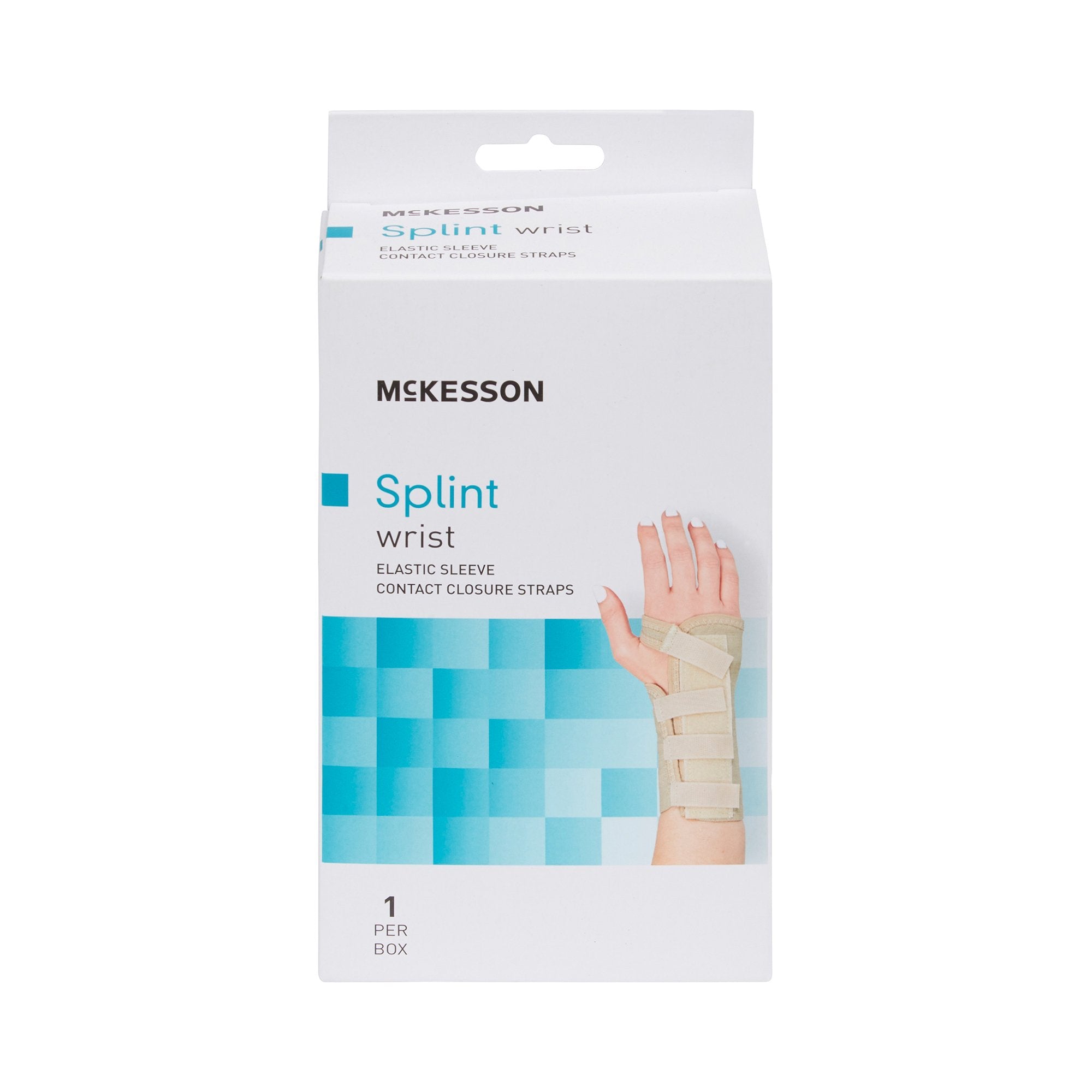 Wrist Brace McKesson Low Profile / Contoured / Wraparound Aluminum / Cotton / Elastic Right Hand Beige Medium, Packaging Type- Each