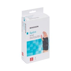 Wrist Brace McKesson Foam / Nylon Left Hand Black One Size Fits Most, Packaging Type- Each