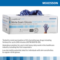 Exam Glove McKesson Confiderm LDC X-Large NonSterile Nitrile Standard Cuff Length Fully Textured Blue Chemo Tested / Fentanyl Tested | 10Box/Case