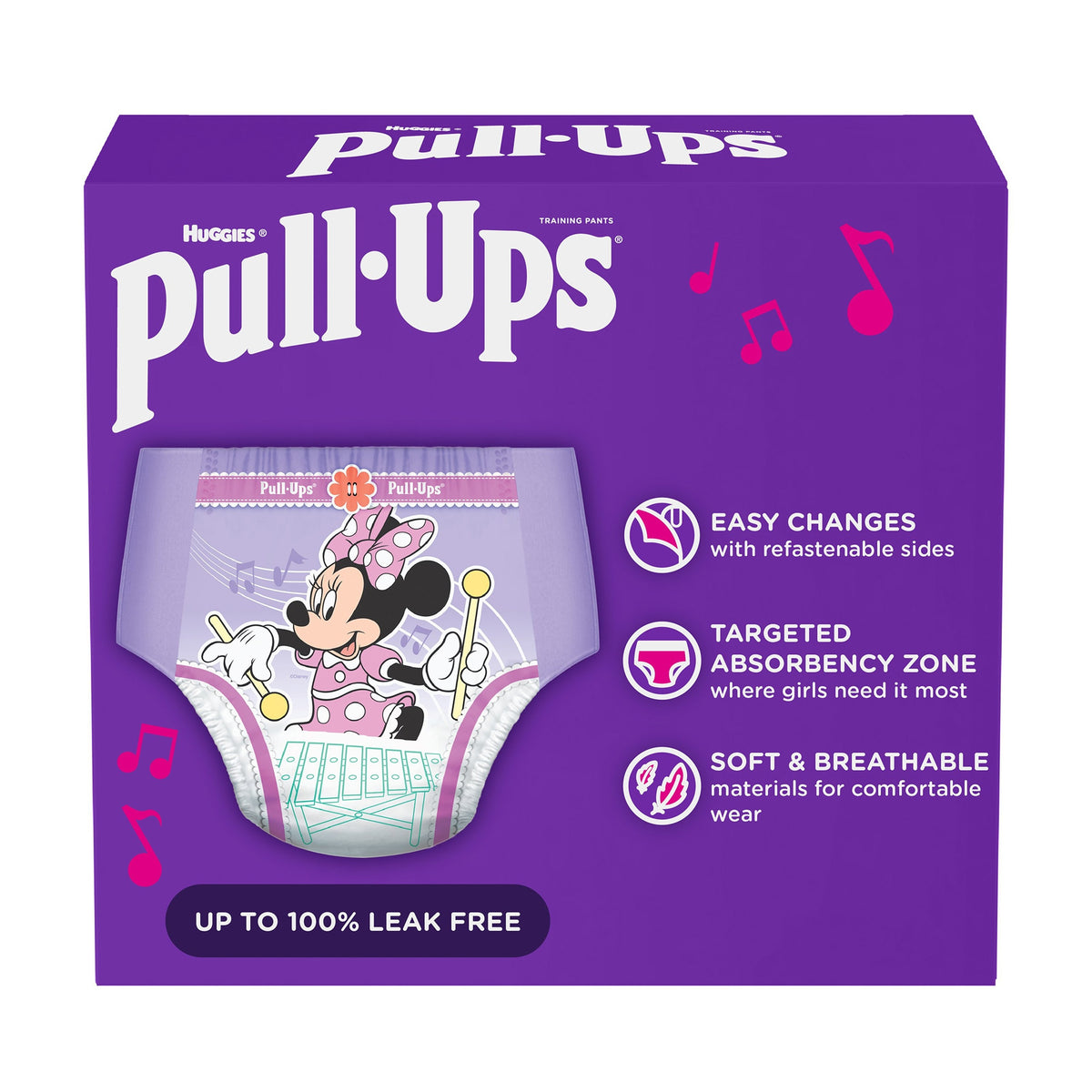 Pull-Ups Girls' Training Pants – 4T–5T, Moderate Absorbency (17/Pack, 4 Packs/Case)