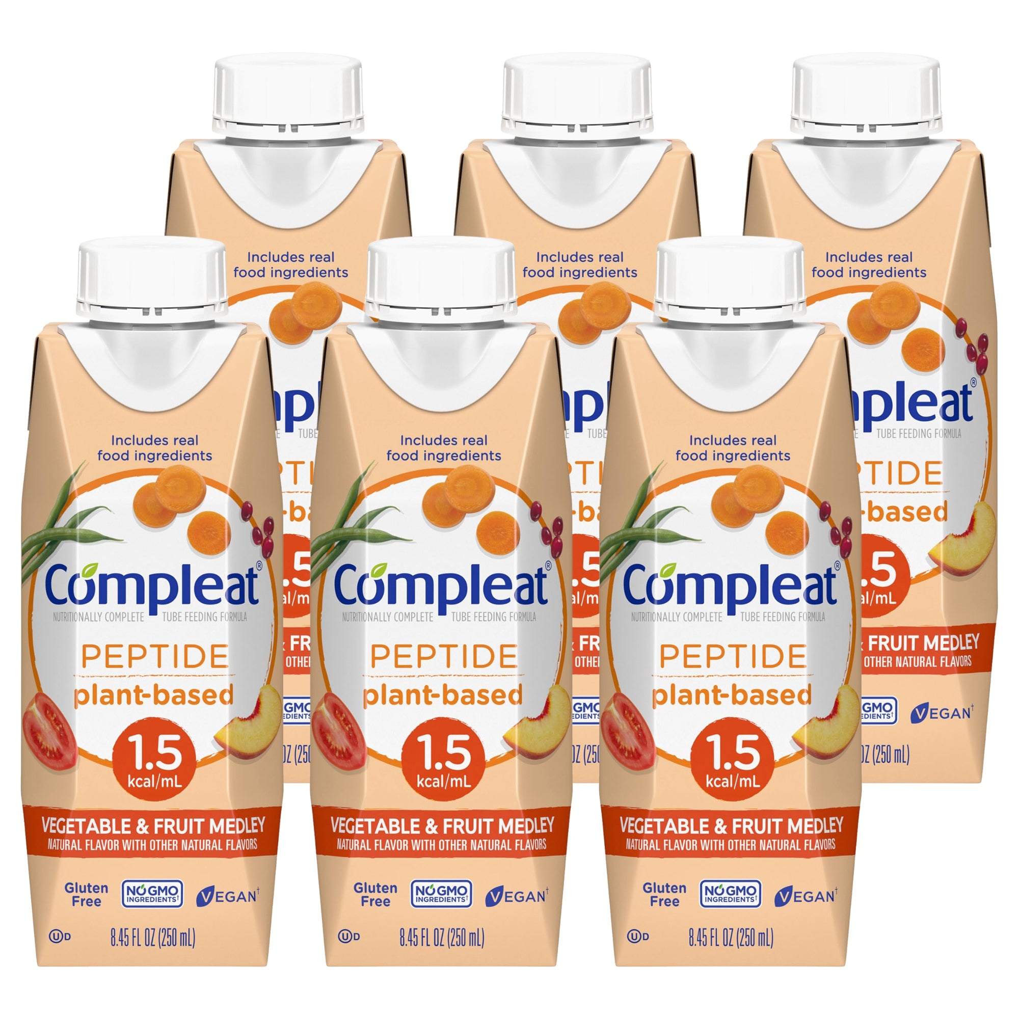 Oral Supplement Compleat Peptide 1.5 Fruit / Vegetable Medley Flavor 8.45 oz. Reclosable Carton Liquid  | Each
