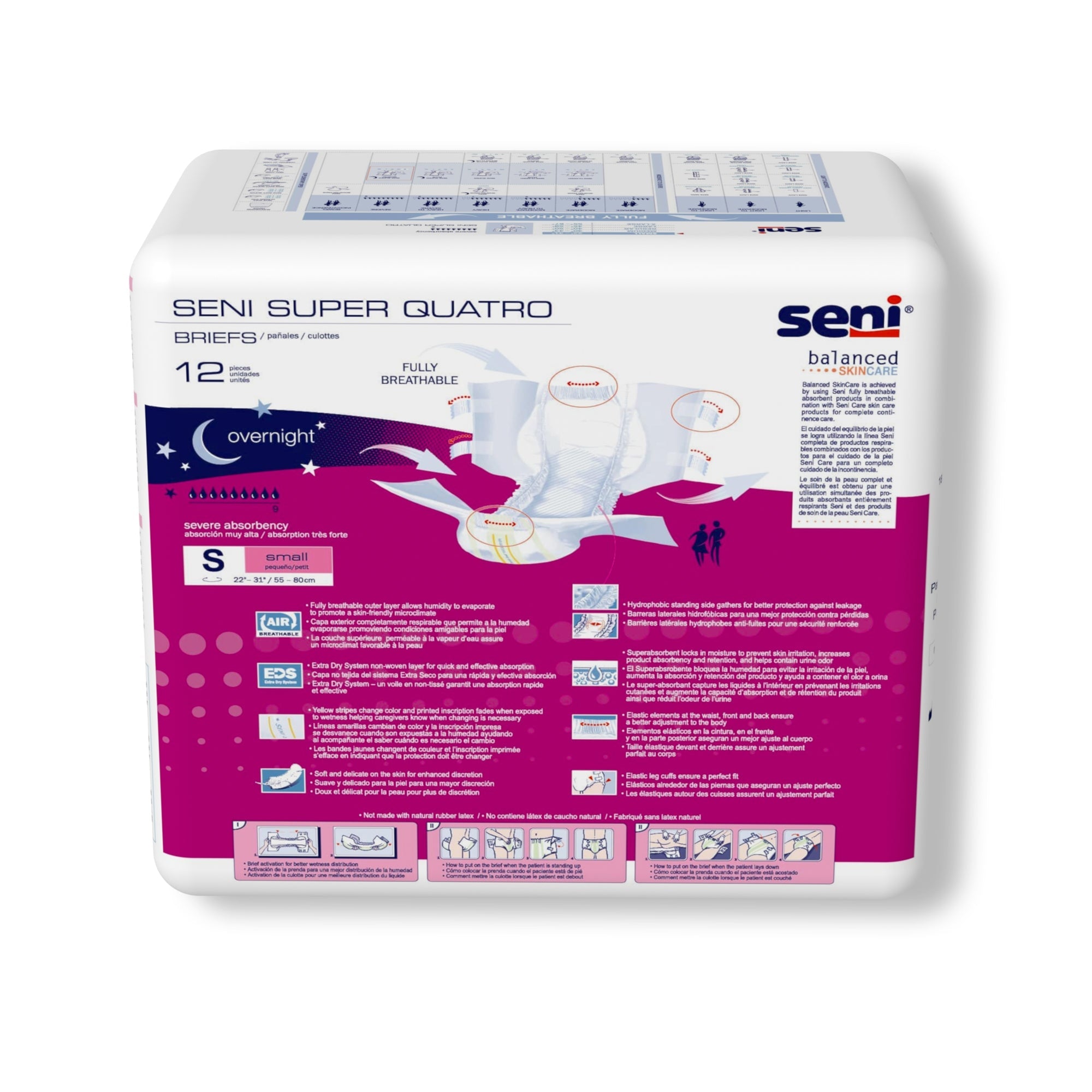 Unisex Adult Incontinence Brief Seni Super Quatro Small Disposable Heavy Absorbency, Packaging Type- Case