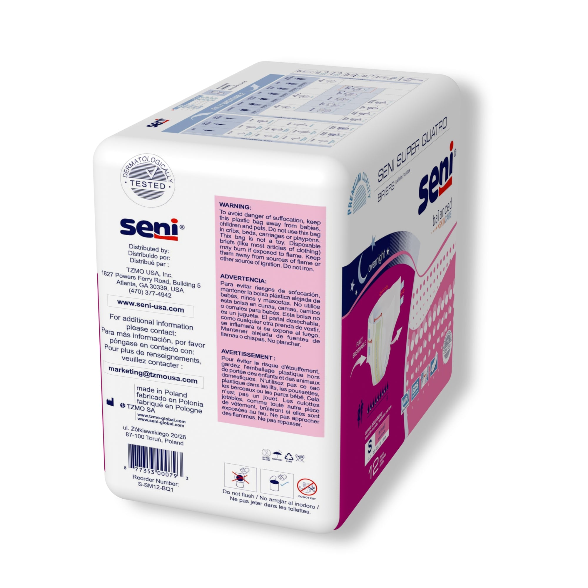 Unisex Adult Incontinence Brief Seni Super Quatro Small Disposable Heavy Absorbency, Packaging Type- Case