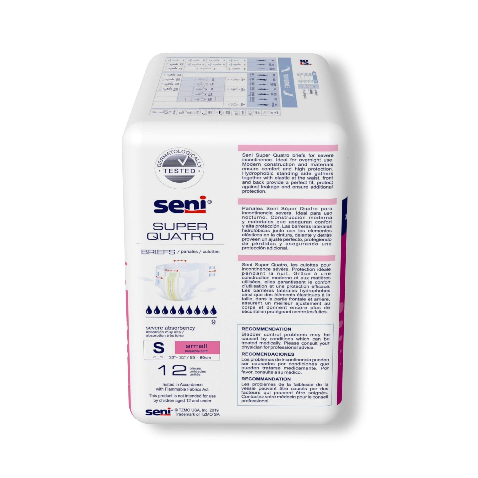 Unisex Adult Incontinence Brief Seni Super Quatro Small Disposable Heavy Absorbency, Packaging Type- Case