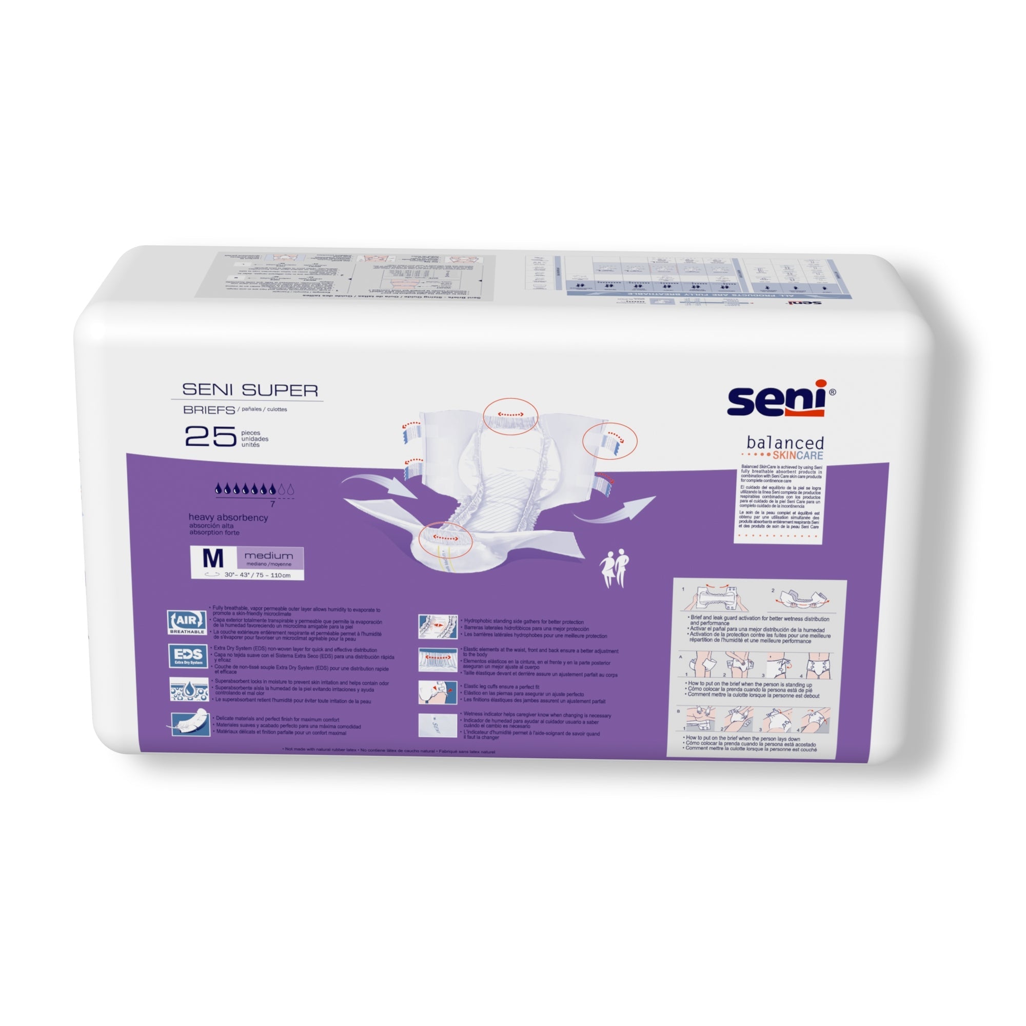 Unisex Adult Incontinence Brief Seni Super Medium Disposable Heavy Absorbency, Packaging Type- Case