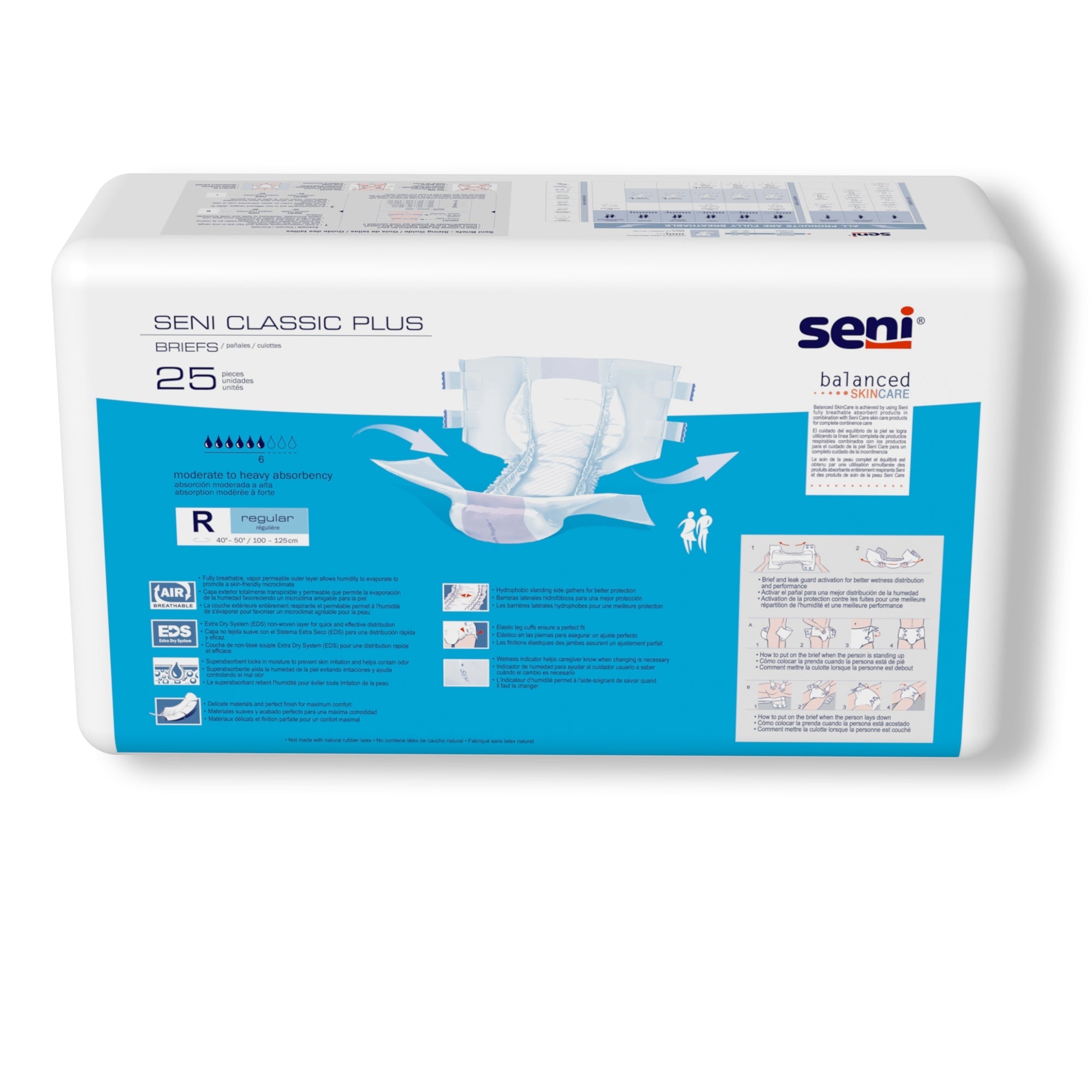 Unisex Adult Incontinence Brief Seni Classic Plus Regular Disposable Moderate Absorbency, Packaging Type- Case