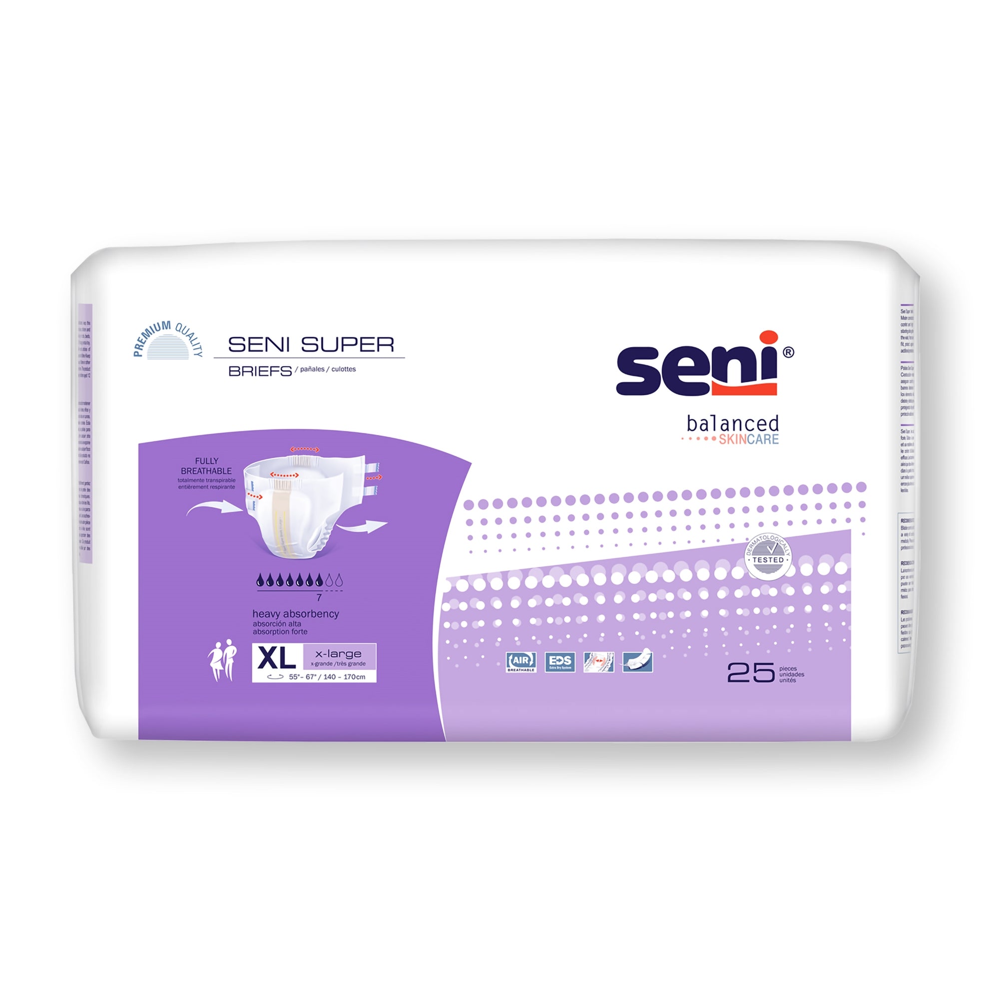 Pañal desechable para incontinencia unisex para adultos Seni Super XL, de alta absorción. Tipo de embalaje: caja.