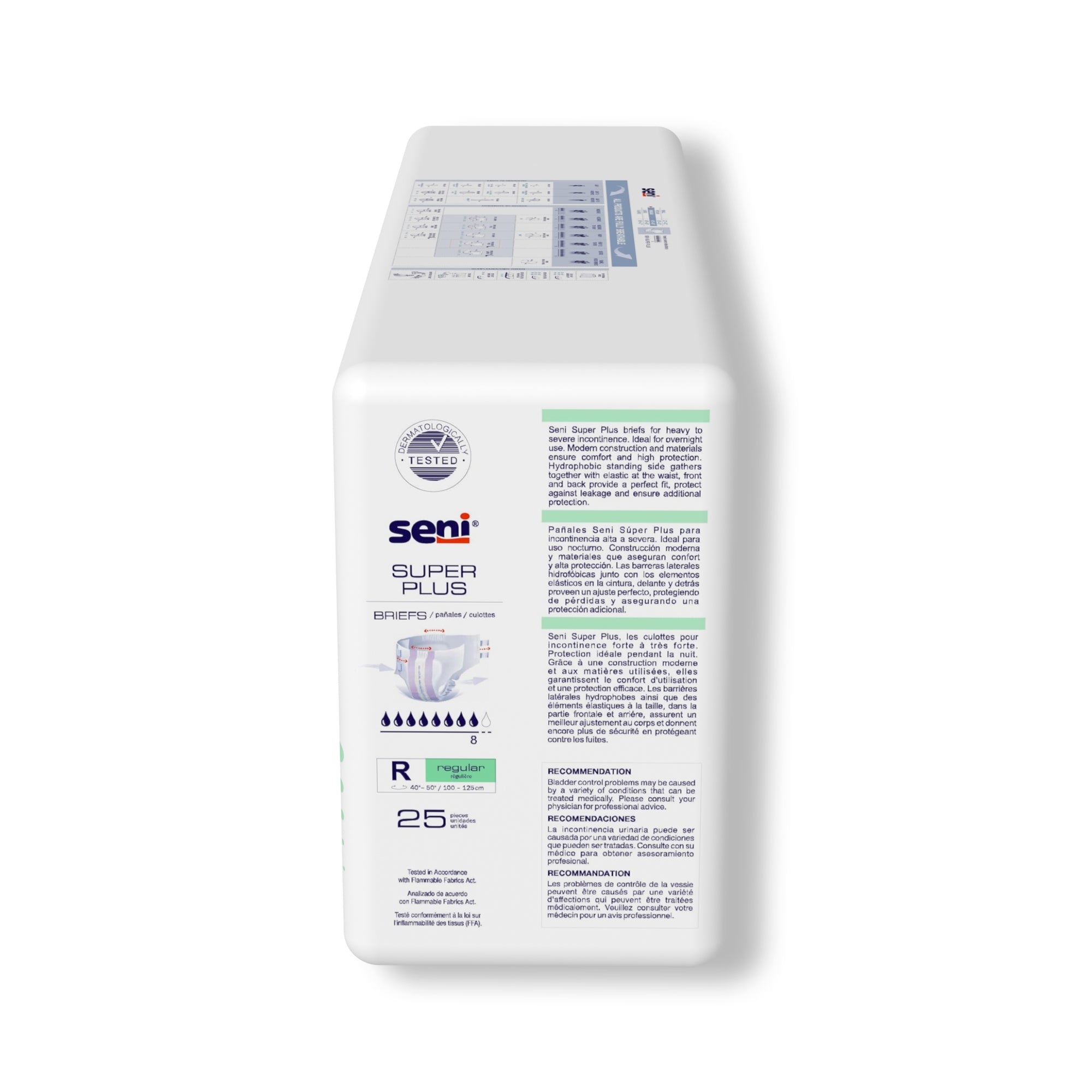 Unisex Adult Incontinence Brief Seni Super Plus Regular Disposable Heavy Absorbency, Packaging Type- Case