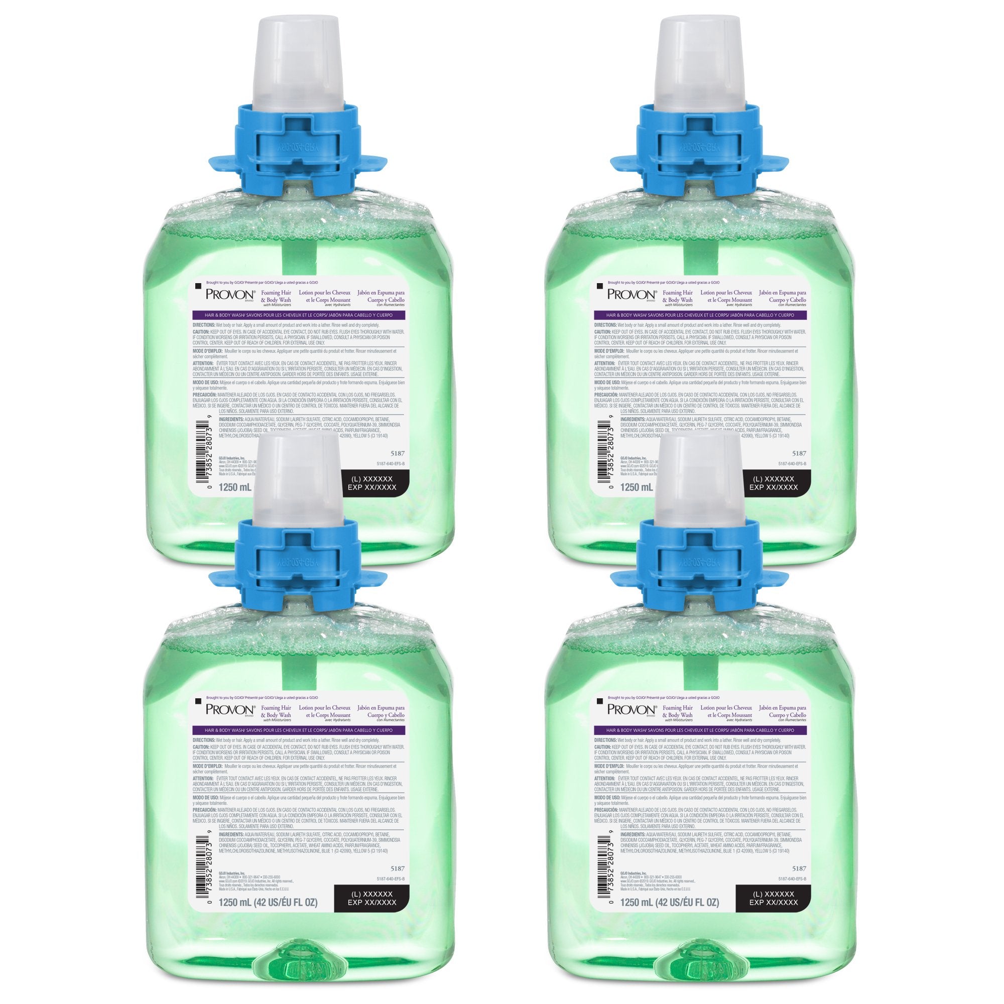 Shampoo and Body Wash PROVON 1250 mL Dispenser Refill Bottle Cucumber Melon Scent, Packaging Type- Case