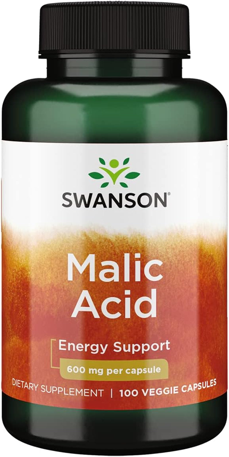 Malic Acid - Natural Supplement Promoting Cellular Energy Production - Supplement Formula to Help Nourish '&' Energizes Muscles - (100 Veggie Capsules, 600Mg Each)