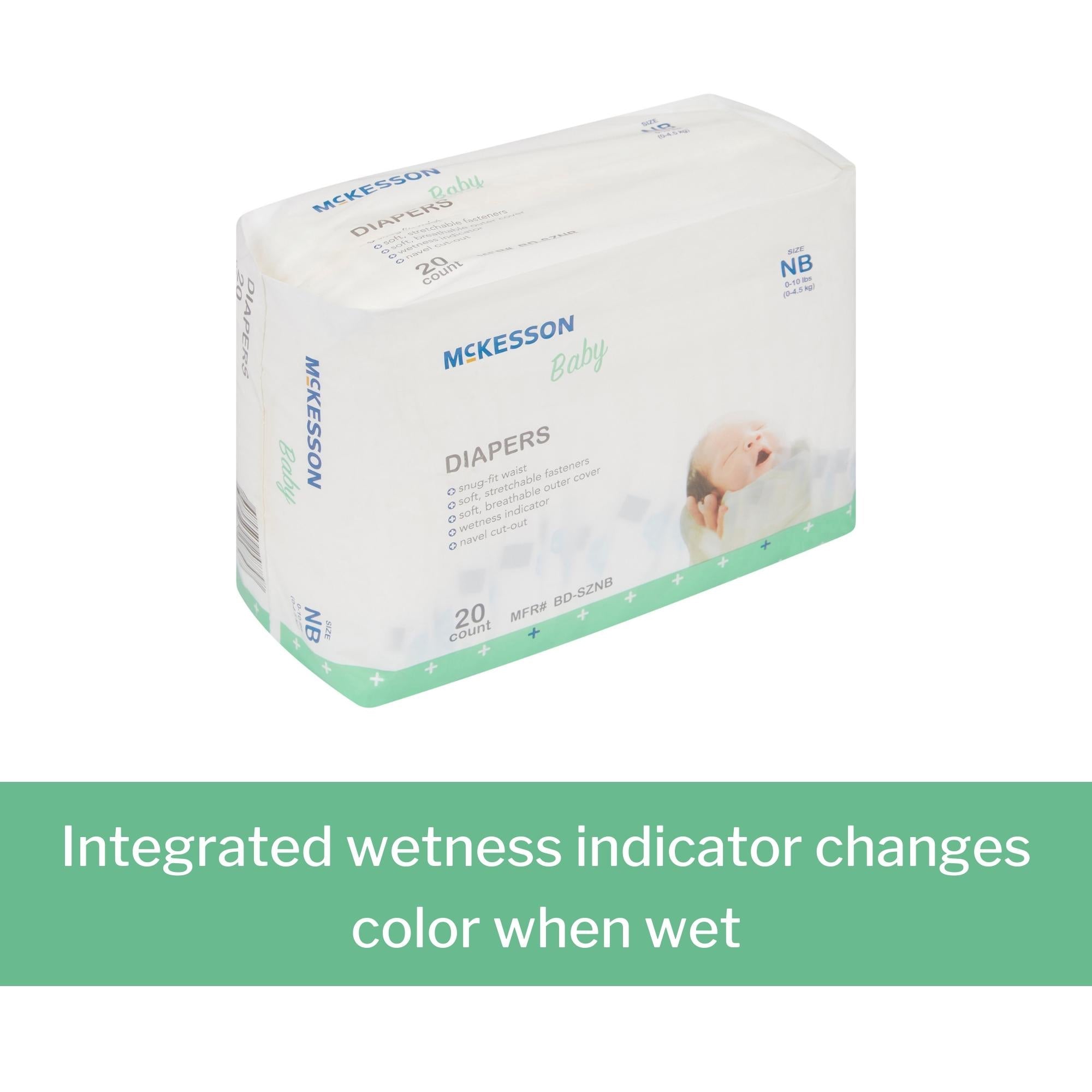 Unisex Baby Diaper McKesson Newborn Disposable Heavy Absorbency, Packaging Type- Case