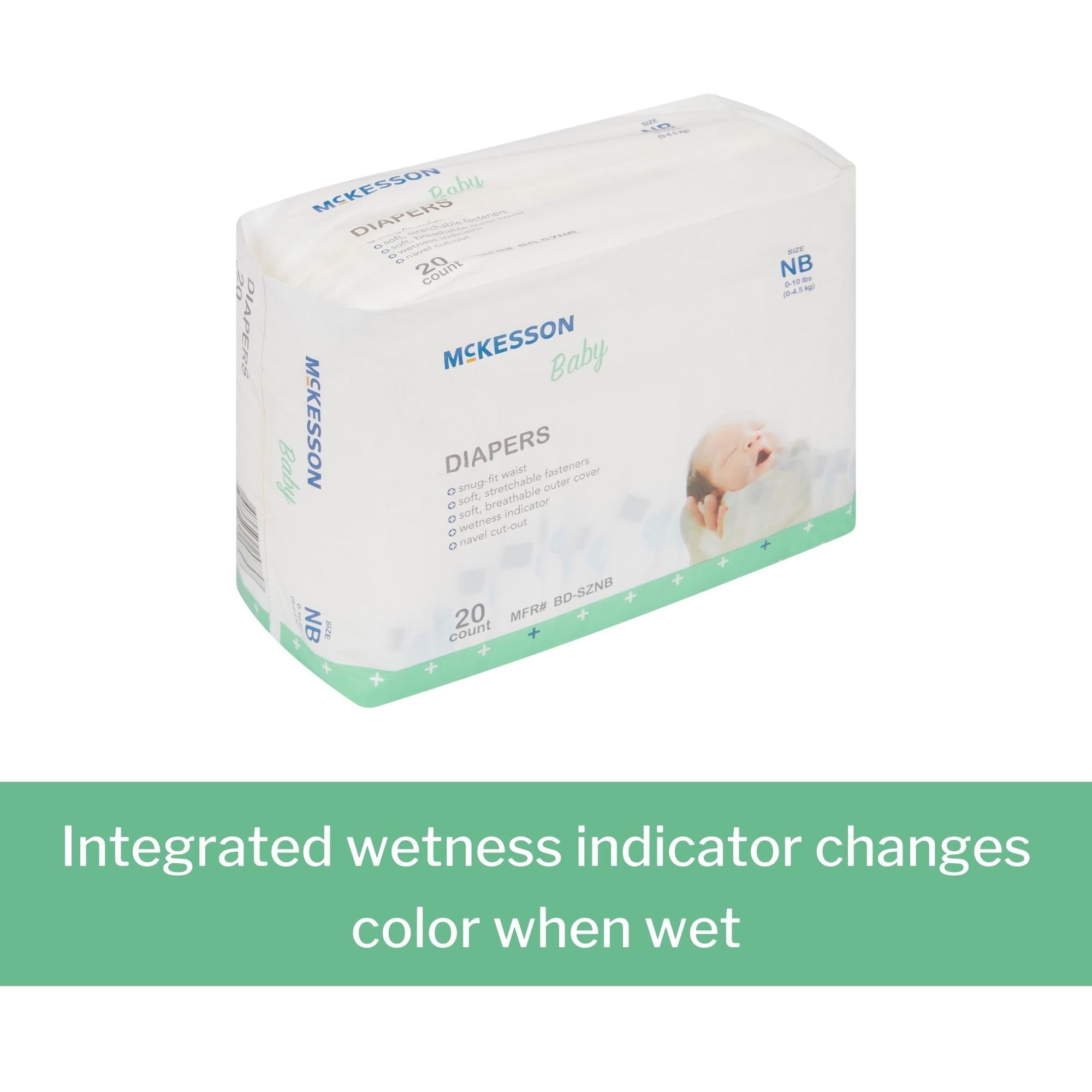 Unisex Baby Diaper McKesson Newborn Disposable Heavy Absorbency, Packaging Type- Case