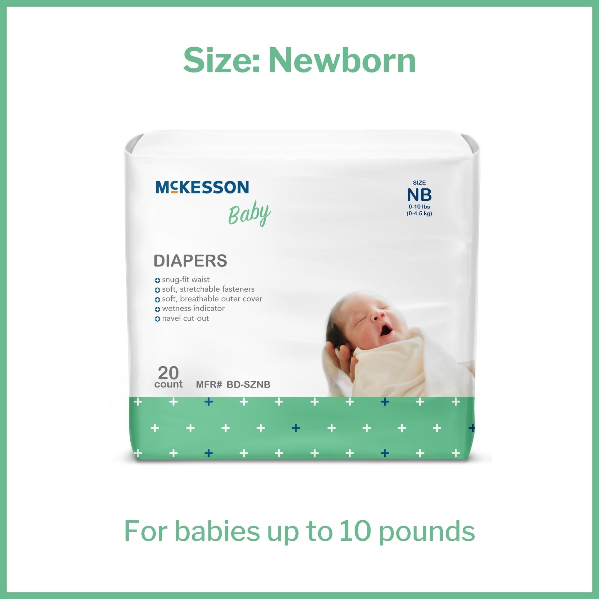 Unisex Baby Diaper McKesson Newborn Disposable Heavy Absorbency, Packaging Type- Case