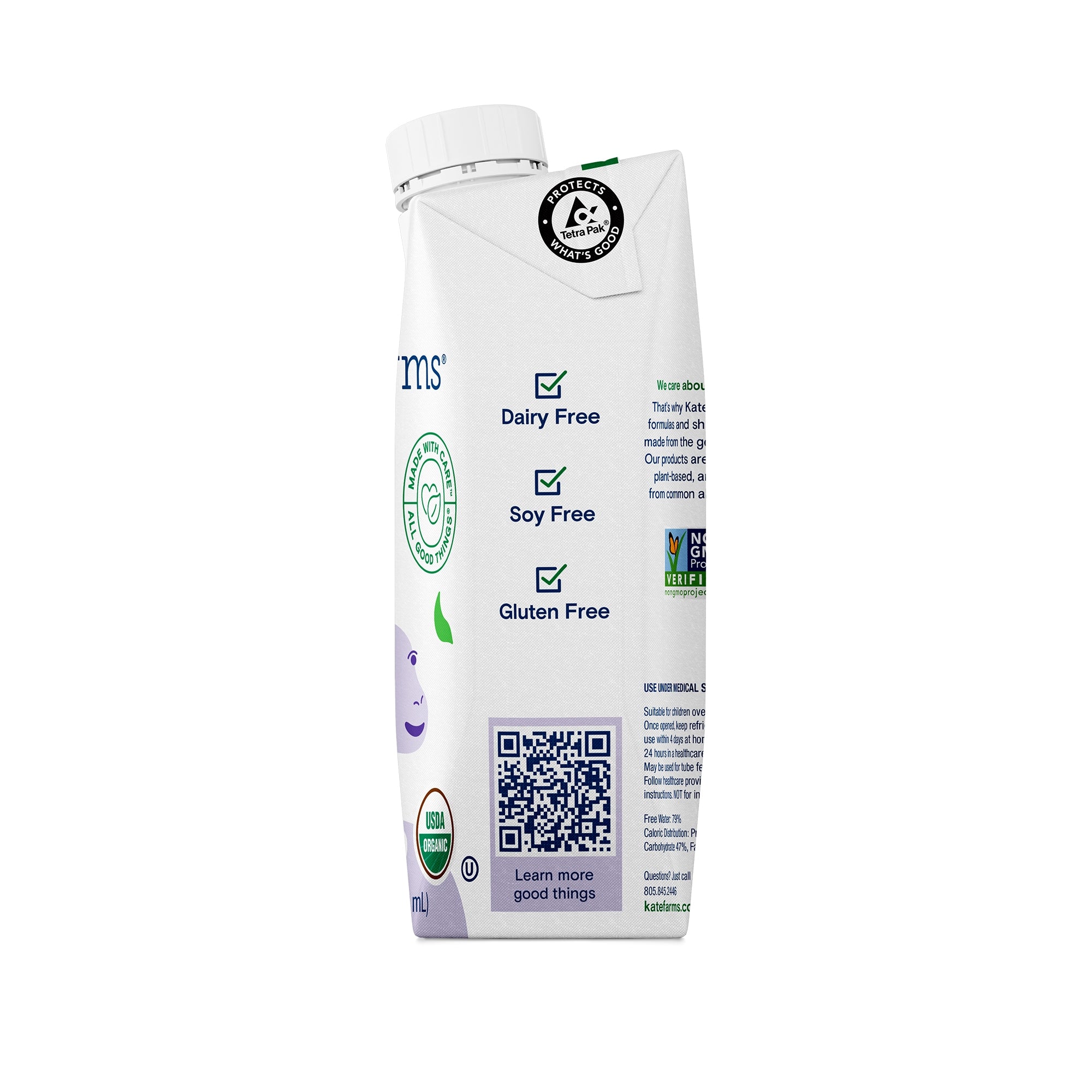 Pediatric Oral Supplement Kate Farms Pediatric Peptide 1.0 Vanilla Flavor 8.45 oz. Carton Liquid Organic Hydrolyzed Pea Protein,Packaging Type- Each