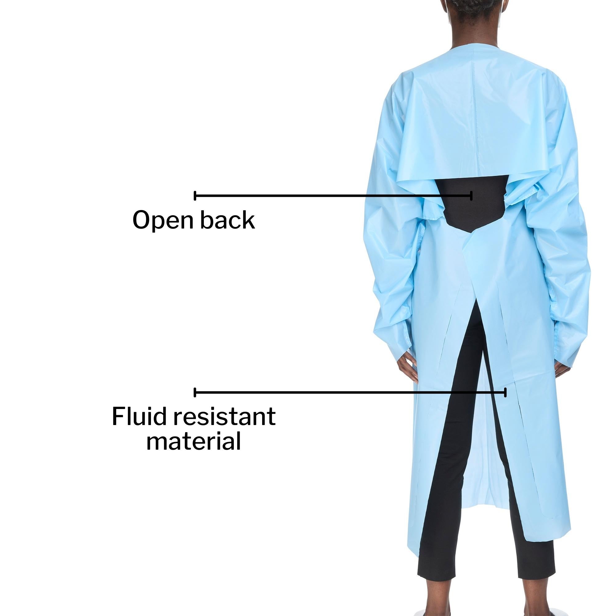 Protective Procedure Gown McKesson One Size Fits Most Blue NonSterile AAMI Level 2 Disposable, Packaging Type- Case
