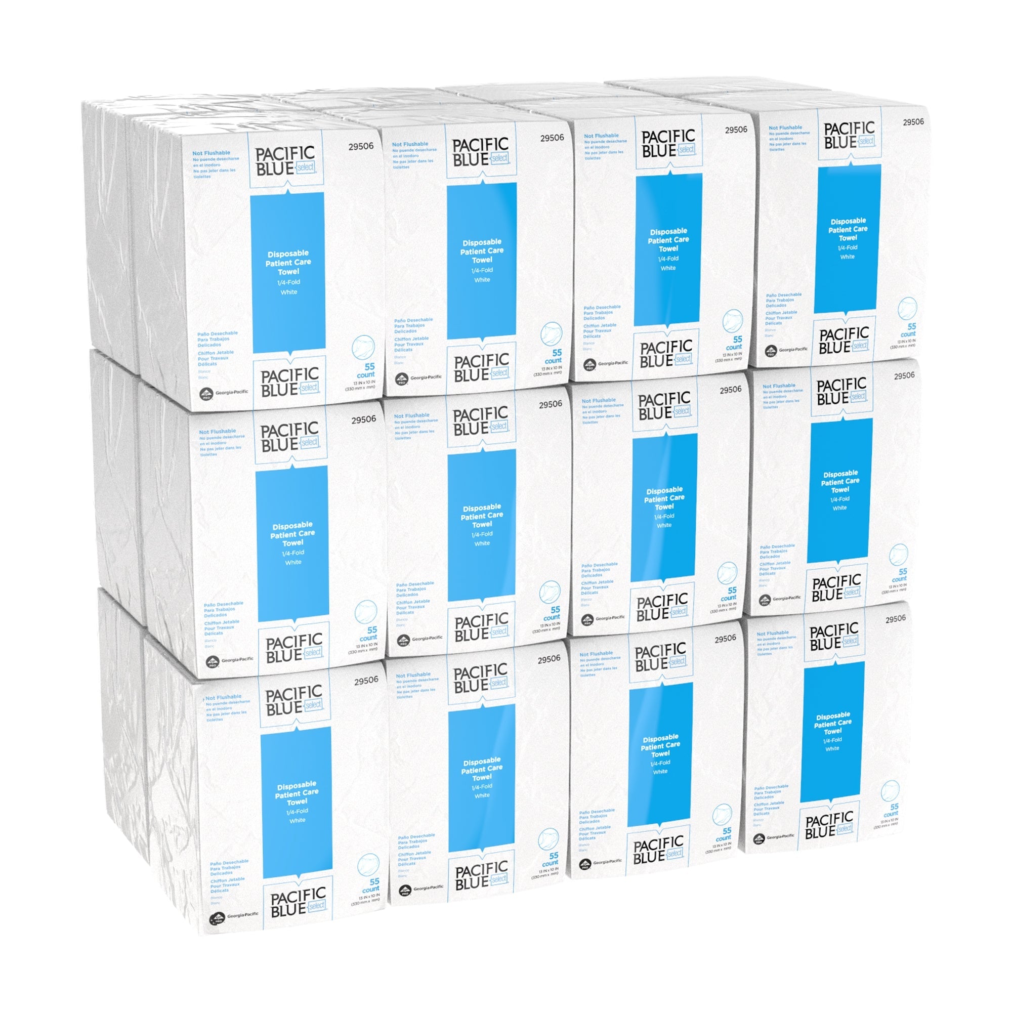 Toallita desechable Pacific Blue Select de 10 x 13 pulgadas, color blanco, tipo de embalaje: estuche