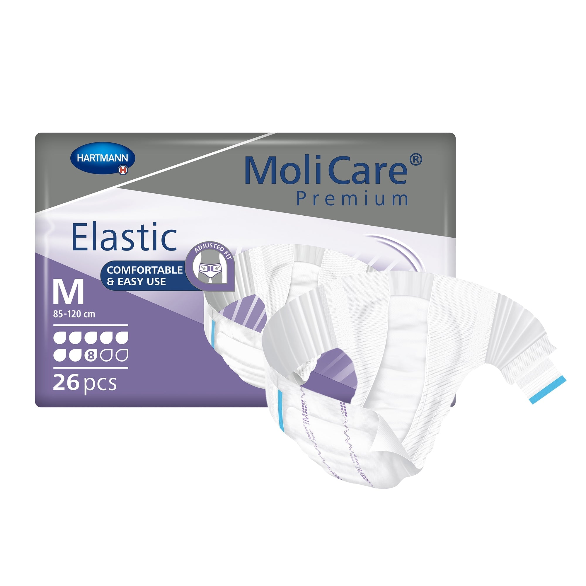 Unisex Adult Incontinence Brief MoliCare Premium Elastic 8D Medium Disposable Heavy Absorbency, Packaging Type- Case