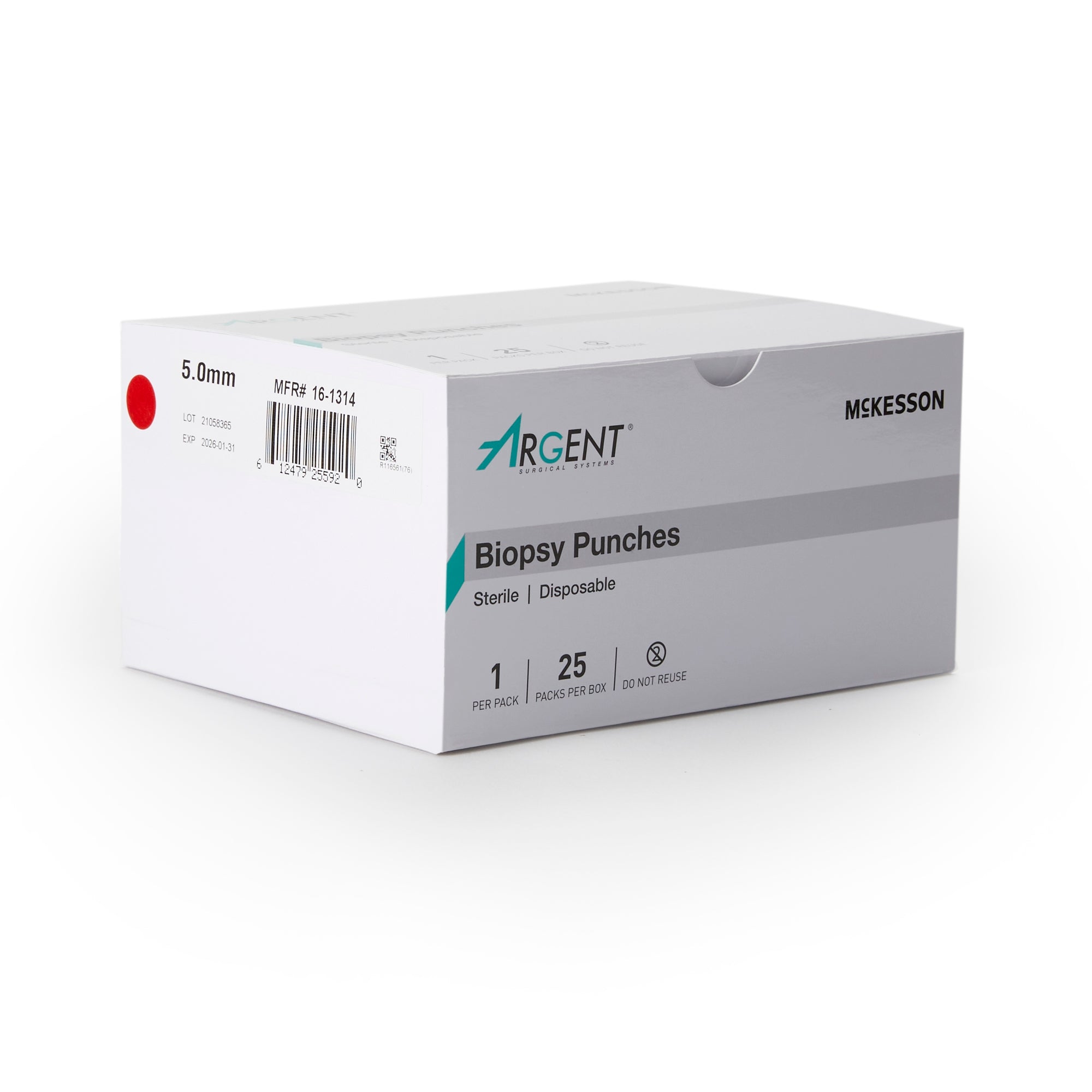 Biopsy Punch McKesson Argent Dermal 5 mm, Packaging Type- Box