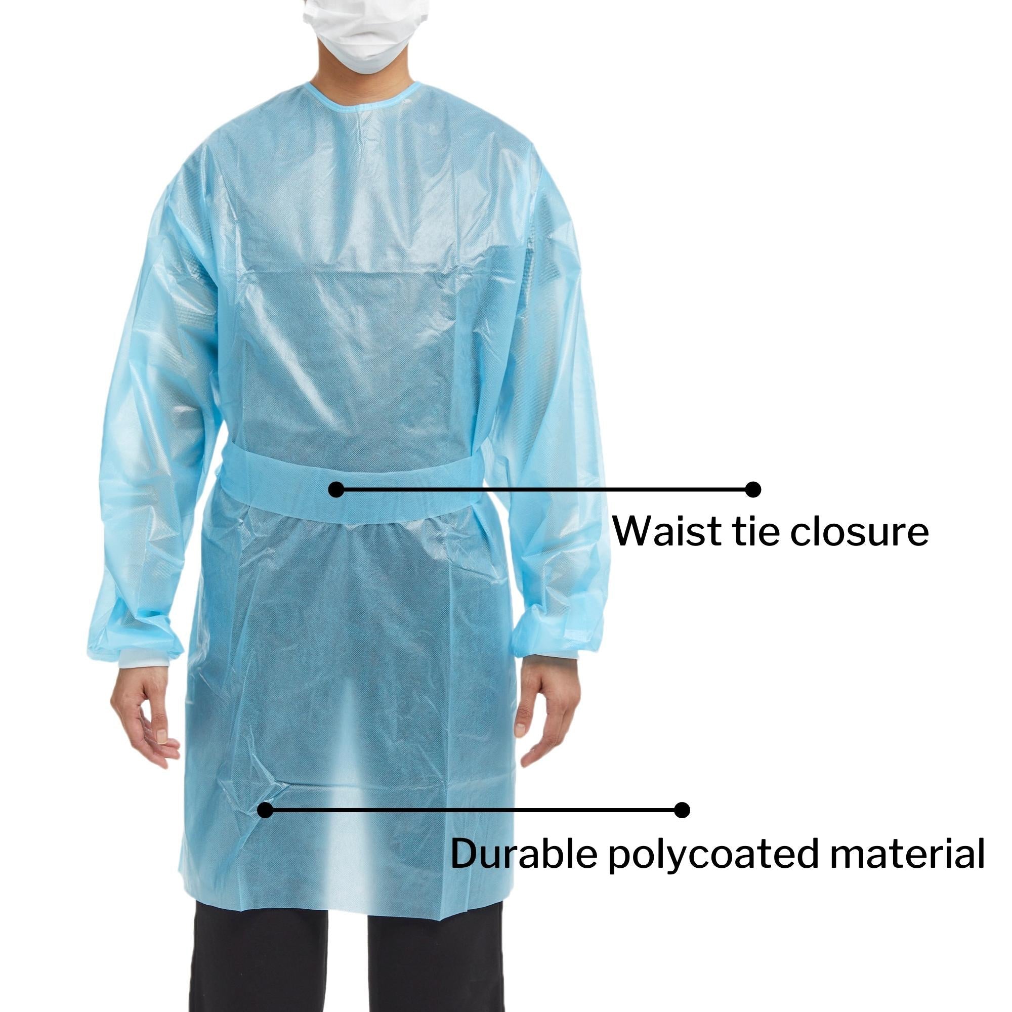 Chemotherapy Procedure Gown McKesson Medium Blue NonSterile AAMI Level 2 / ASTM D6978 Disposable, Packaging Type- Case
