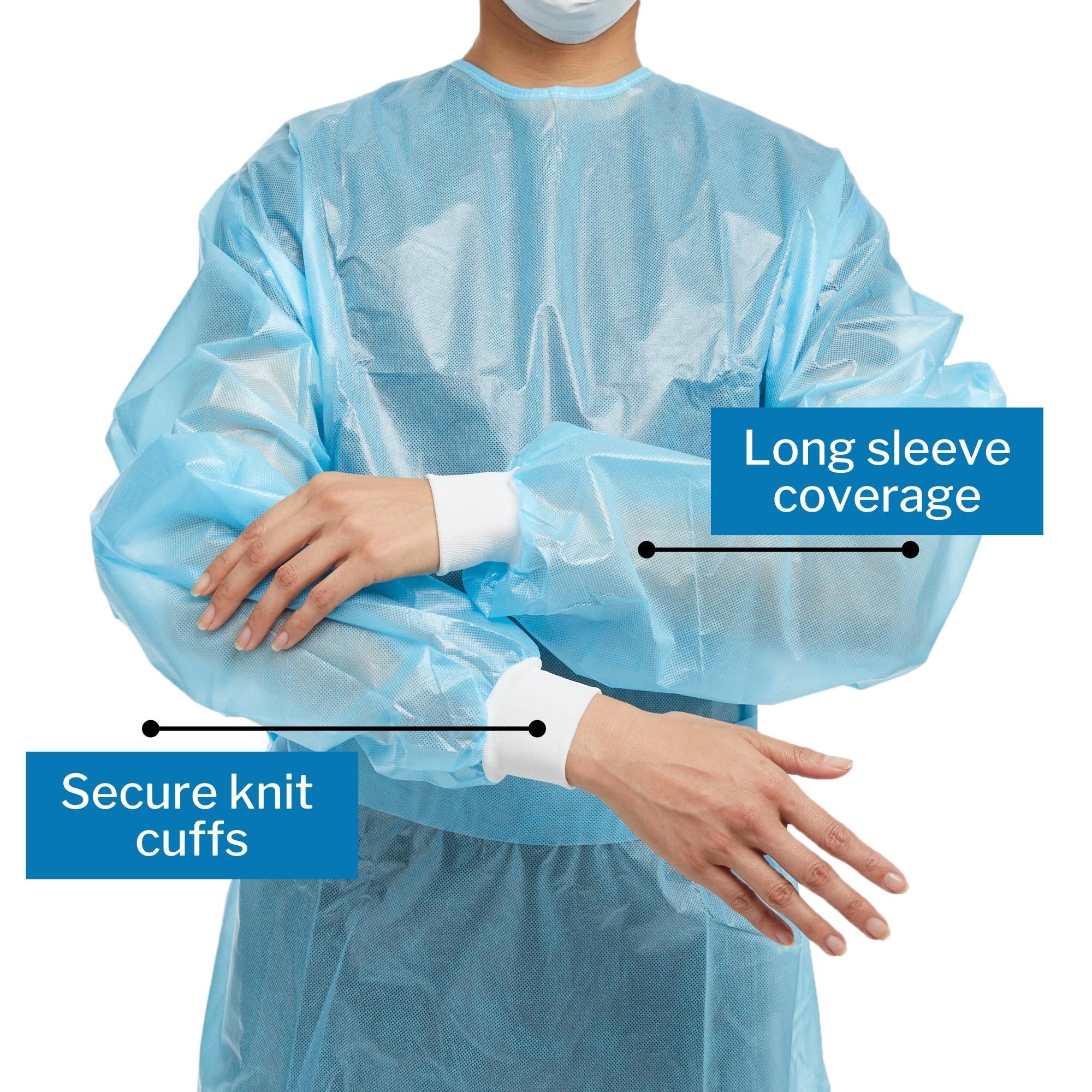 Chemotherapy Procedure Gown McKesson Medium Blue NonSterile AAMI Level 2 / ASTM D6978 Disposable, Packaging Type- Case