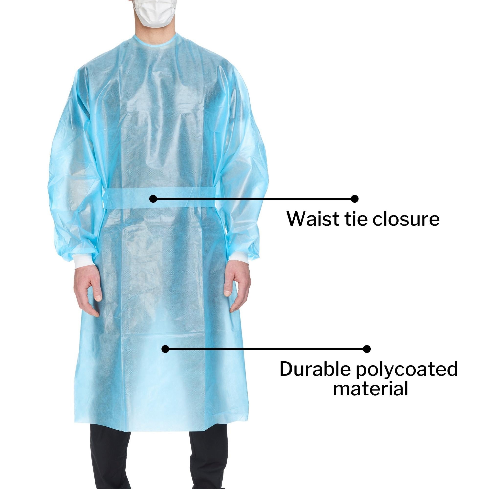 Chemotherapy Procedure Gown McKesson X-Large Blue NonSterile AAMI Level 2 / ASTM D6978 Disposable, Packaging Type- Case