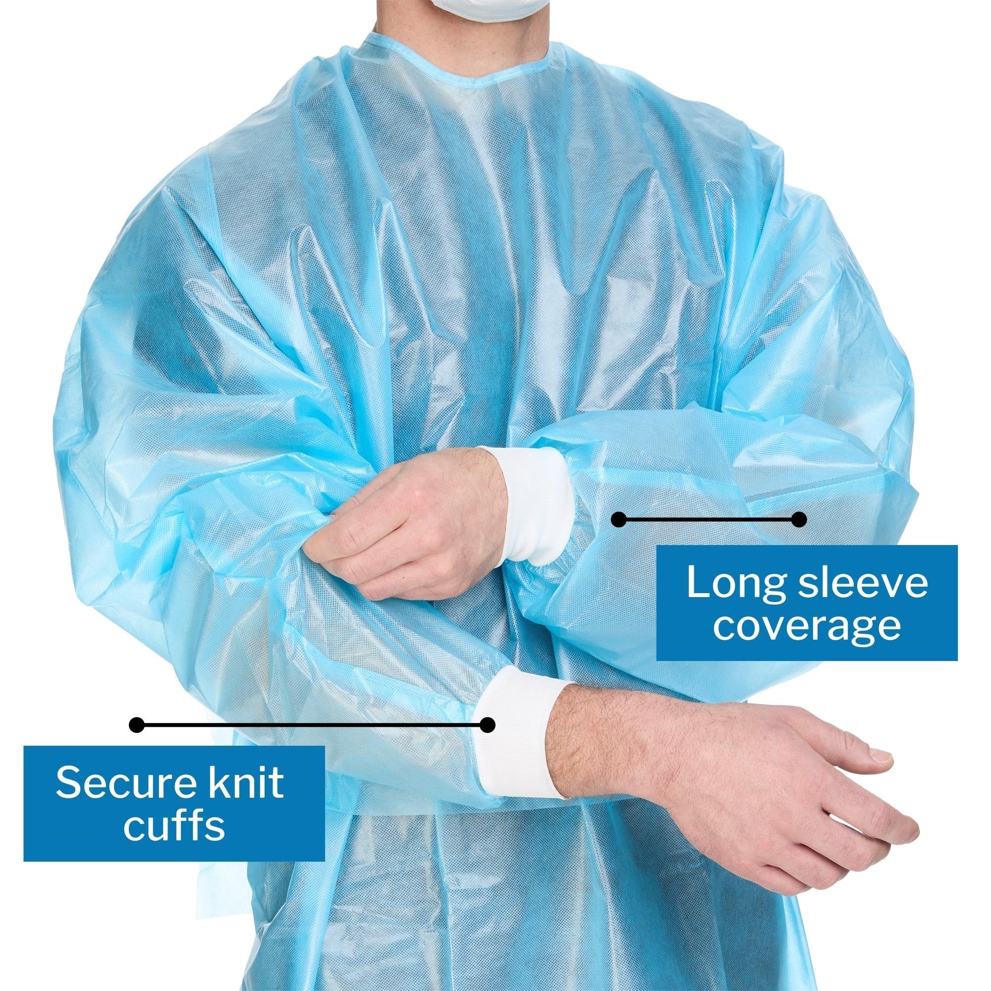 Chemotherapy Procedure Gown McKesson X-Large Blue NonSterile AAMI Level 2 / ASTM D6978 Disposable, Packaging Type- Case