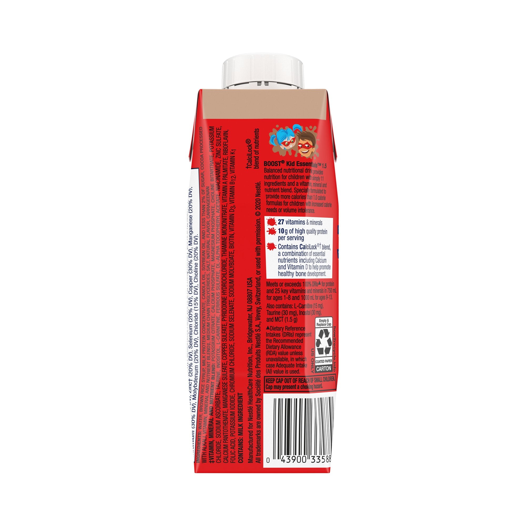 Pediatric Oral Supplement Boost Kid Essentials 1.5 Chocolate Craze Flavor 8 oz. Carton Liquid Vitamins / Minerals,Packaging Type- Each