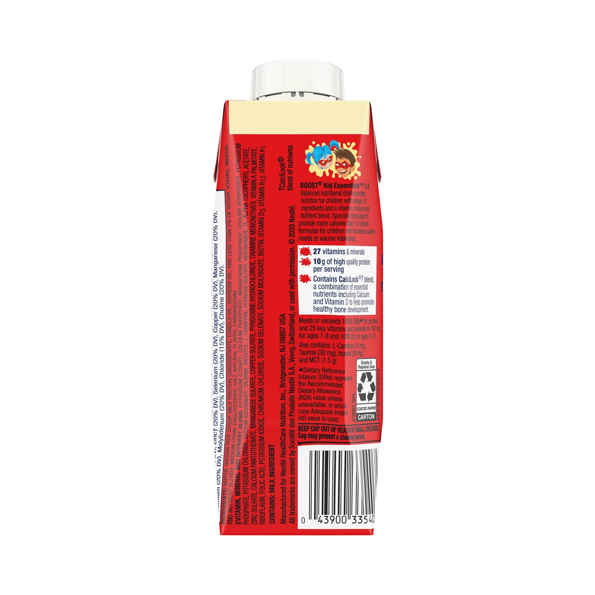 Pediatric Oral Supplement Boost Kid Essentials 1.5 Vanilla Vortex Flavor 8 oz. Carton Liquid Vitamins / Minerals,Packaging Type- Each
