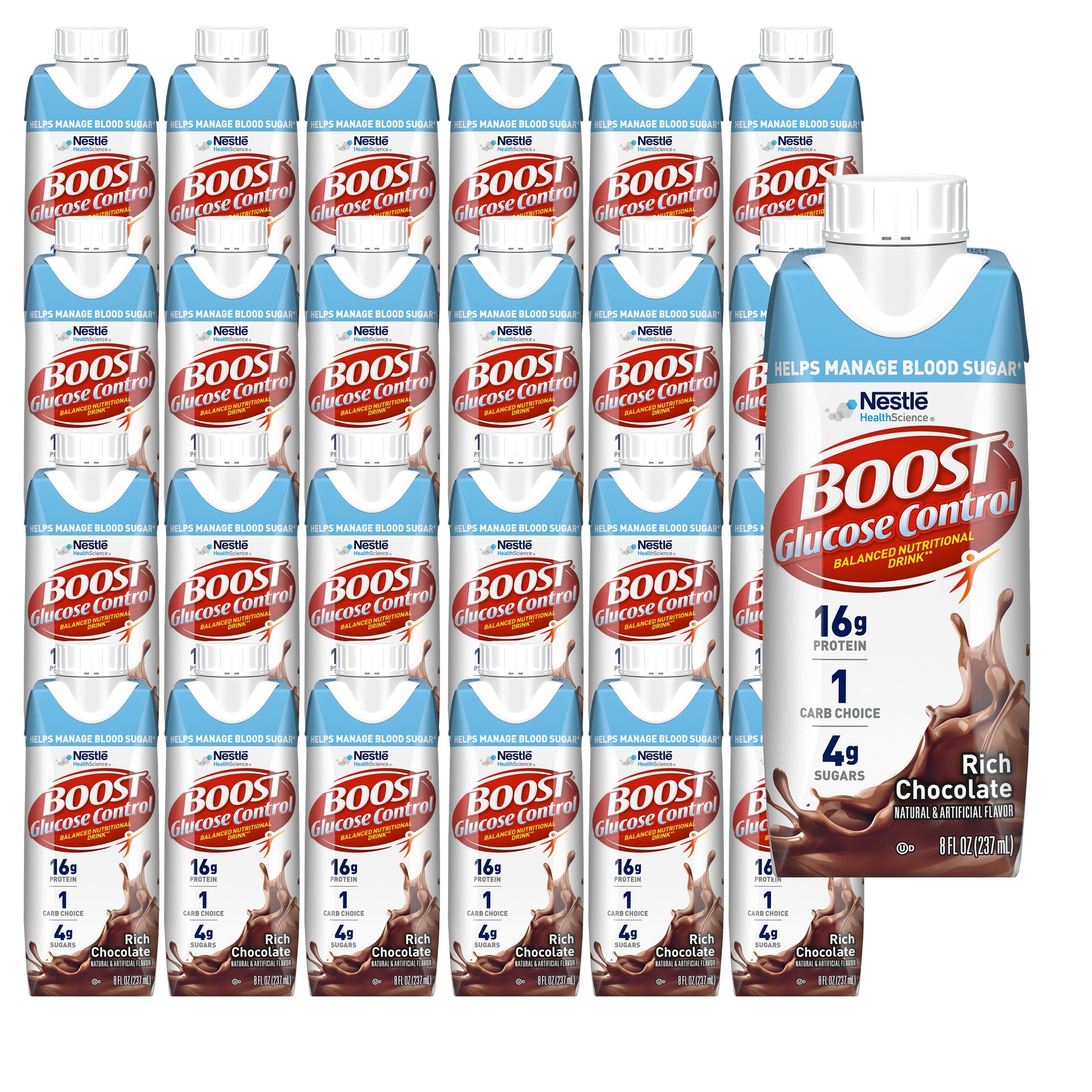 Oral Supplement Boost Glucose Control Rich Chocolate Flavor Liquid 8 oz. Carton | (24/Case)