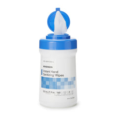 Hand Sanitizing Wipe McKesson 160 Count Ethyl Alcohol Wipe Canister | 12CN/Case