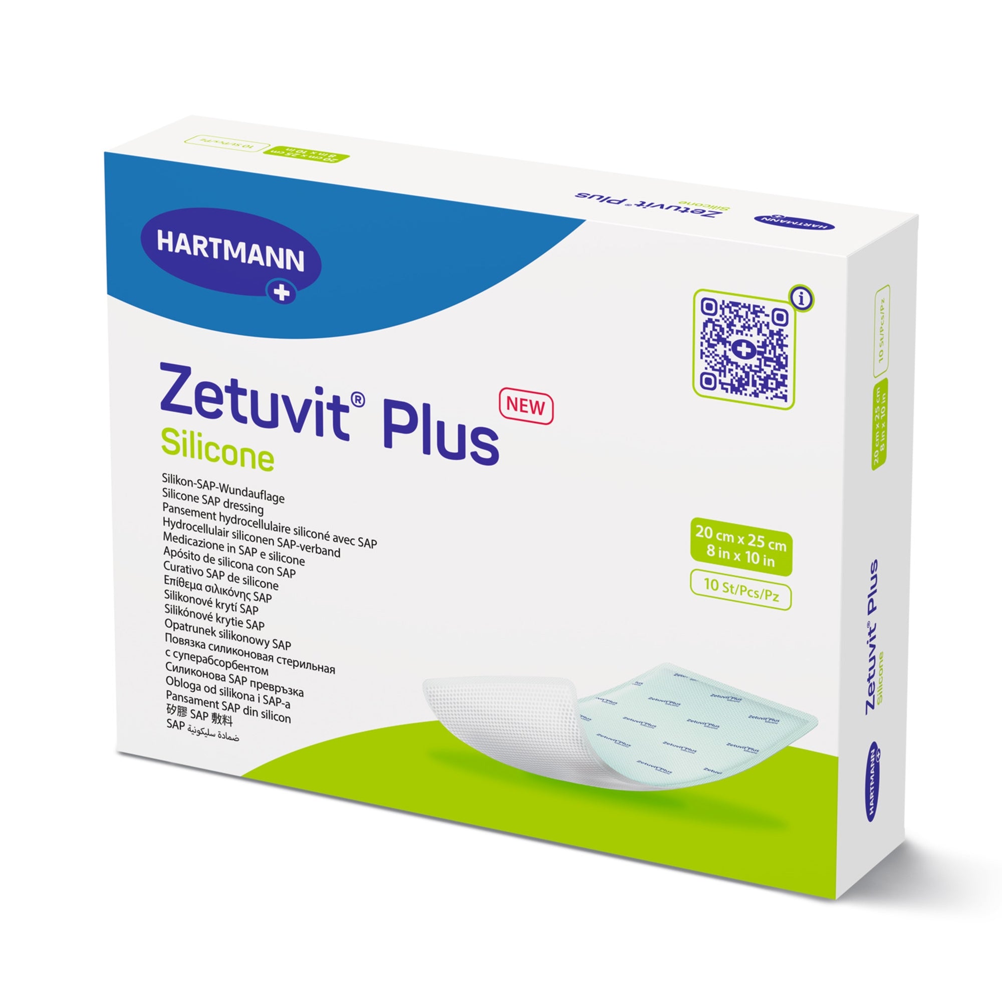 Super Absorbent Dressing Zetuvit Plus Silicone Non-Bordered Nonadhesive 8 X 10 Inch Rectangle,  Packaging Type- Each