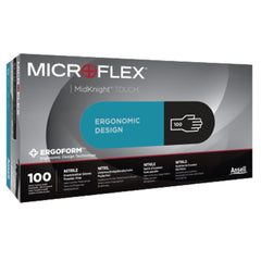 Exam Glove MICROFLEX MidKnight Touch 93-733 Small NonSterile Nitrile Standard Cuff Length Textured Fingertips Black Not Rated