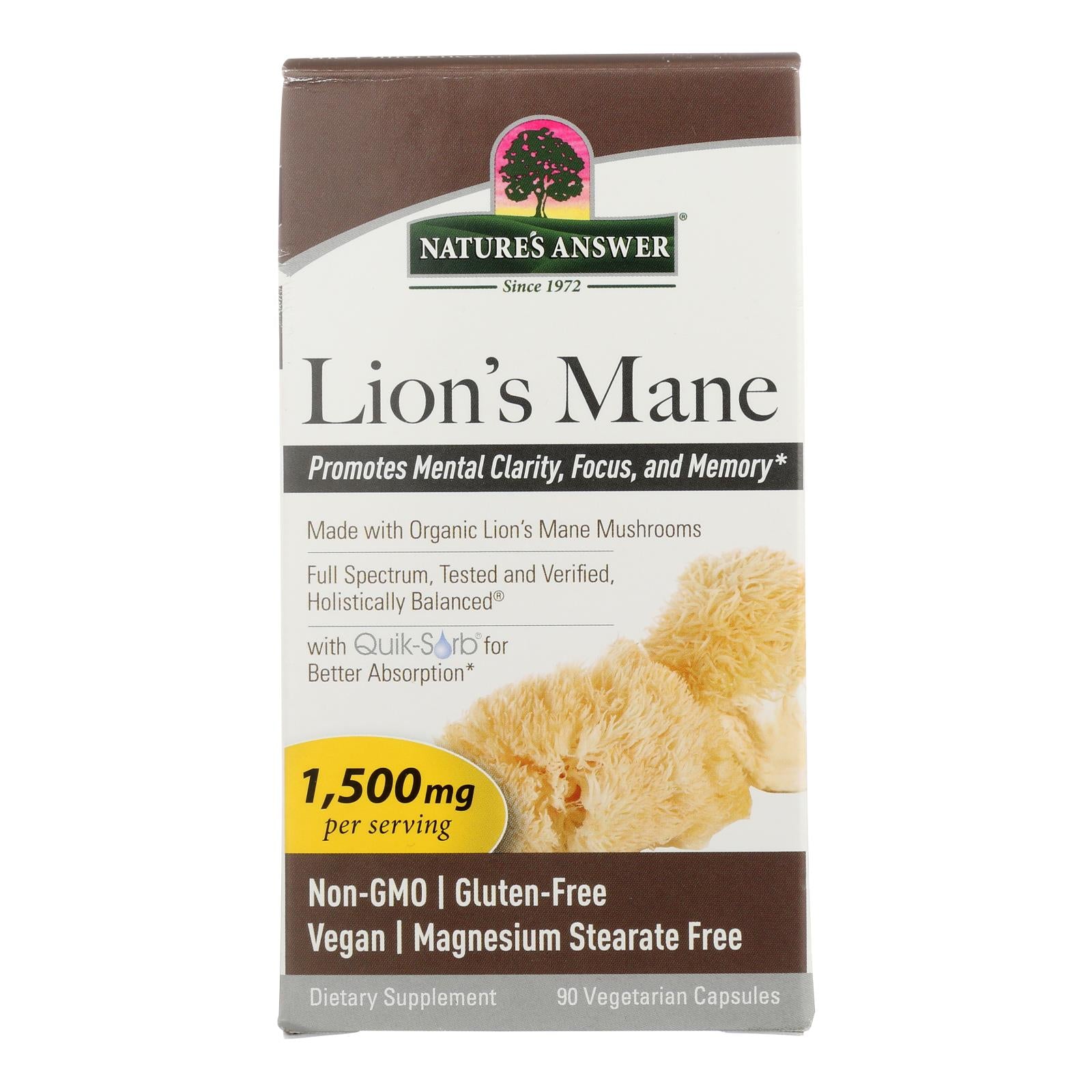 Nature's Answer - Lion's Mane Veg Capsules - 1 Each-90 Ct