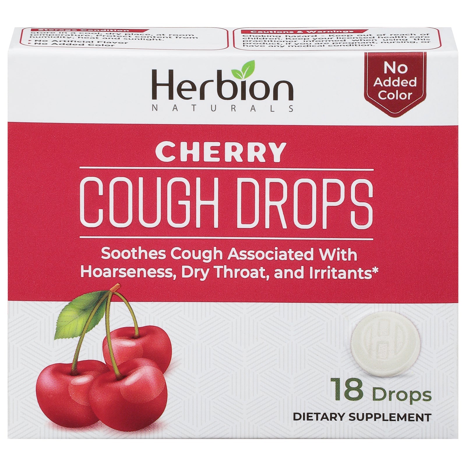 Herbion Naturals - Pastillas para la tos sabor cereza - 1 unidad - 18 unidades
