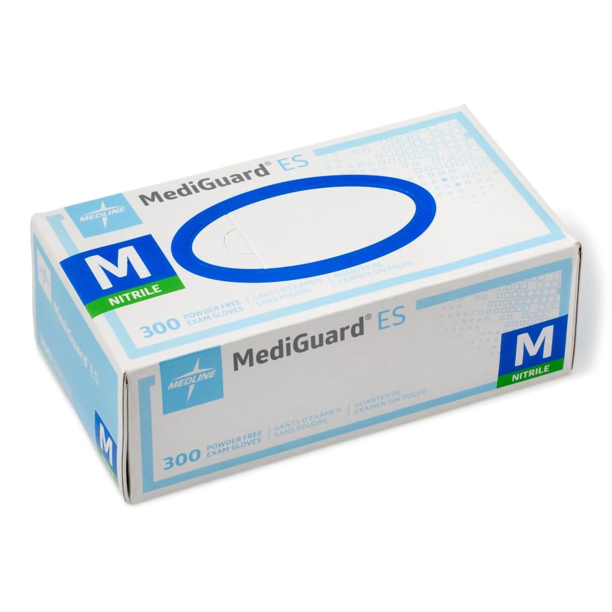 Exam Glove MediGuard ES Medium NonSterile Nitrile Standard Cuff Length Textured Fingertips Blue Not Rated | 300/Box