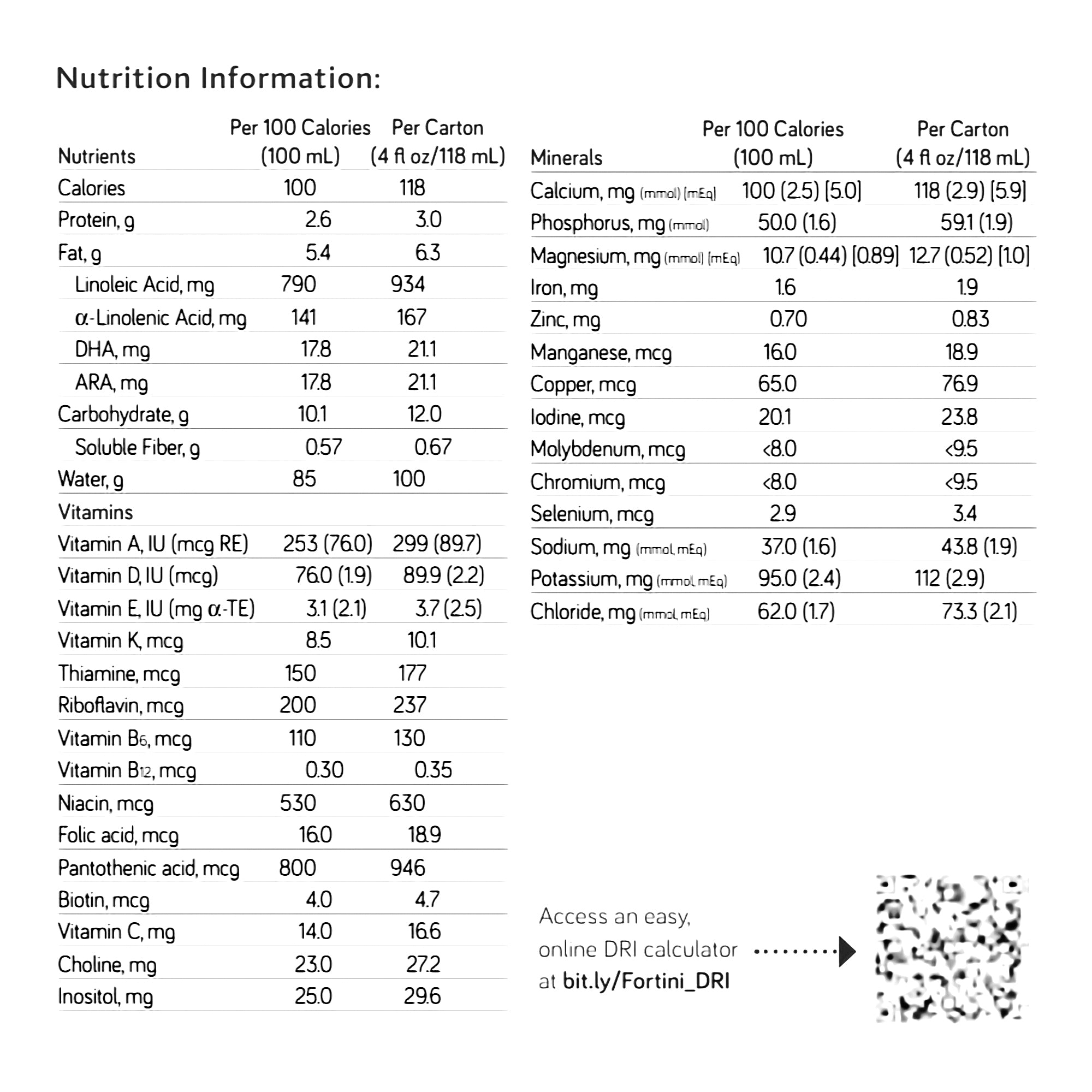 Infant Formula Fortini Unflavored 4 oz. Carton Liquid Calories Failure to Thrive,Packaging Type- Each