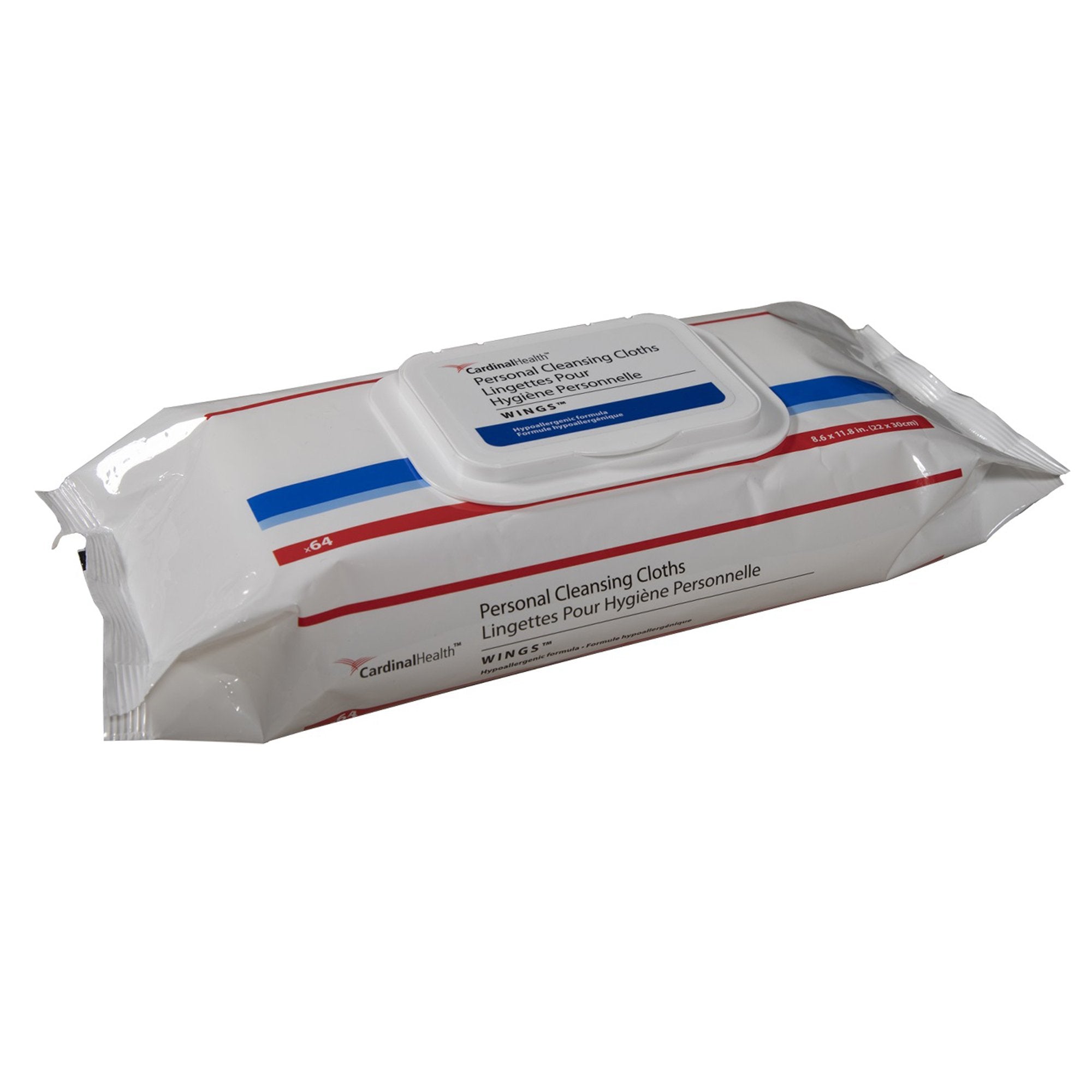 Personal Cleansing Wipe Cardinal Health™ Wings™ Soft Pack Scented 64 Count